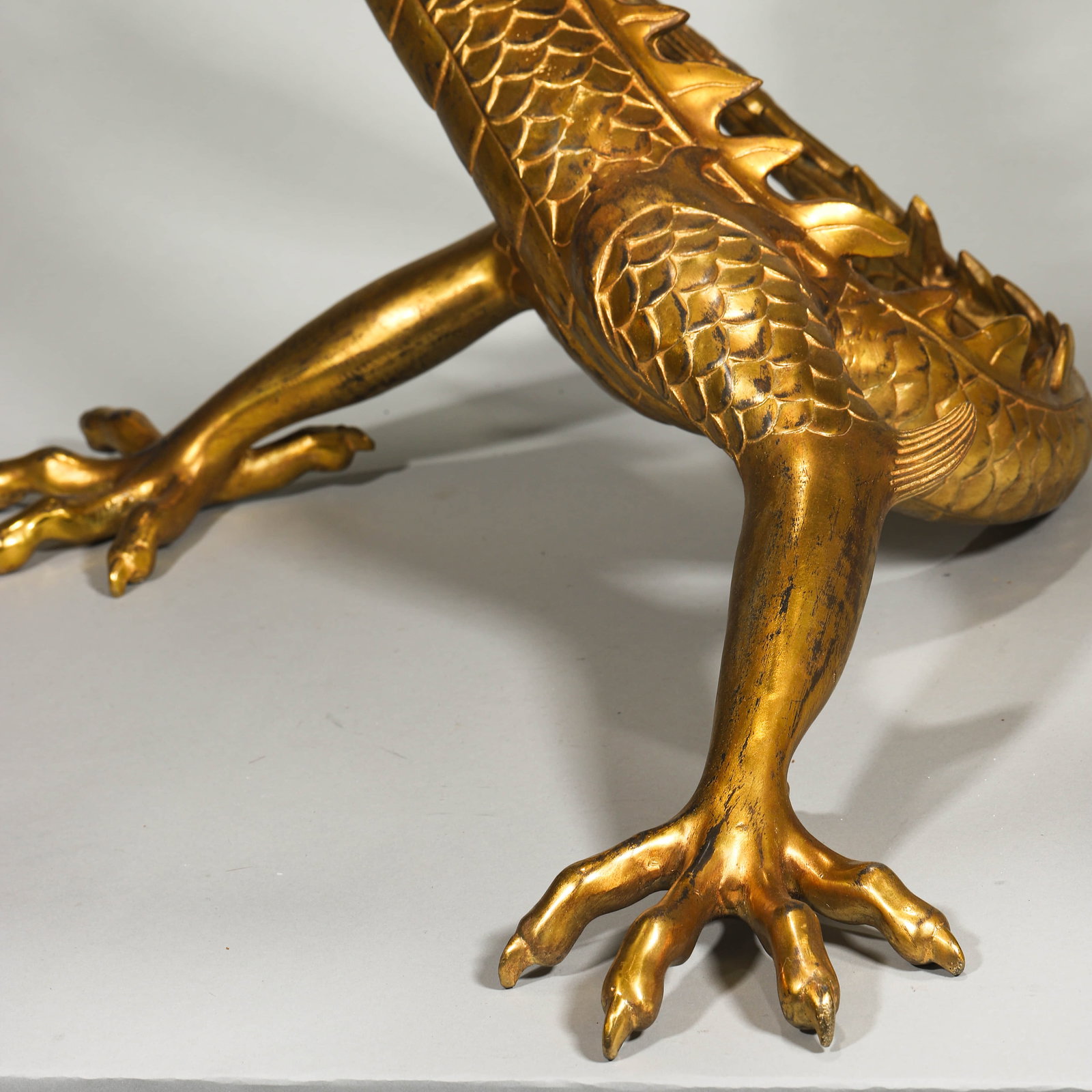 A GILT-BRONZE DRAGON. - 3
