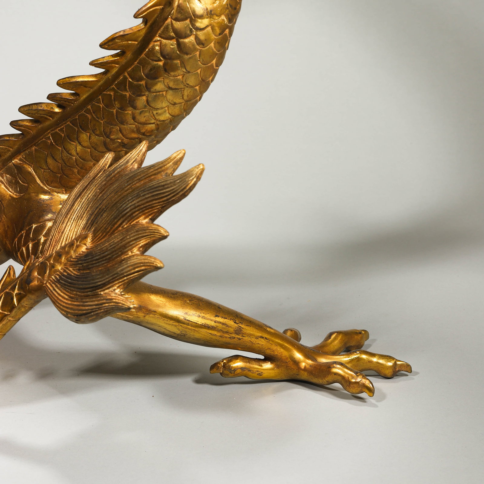 A GILT-BRONZE DRAGON. - 9