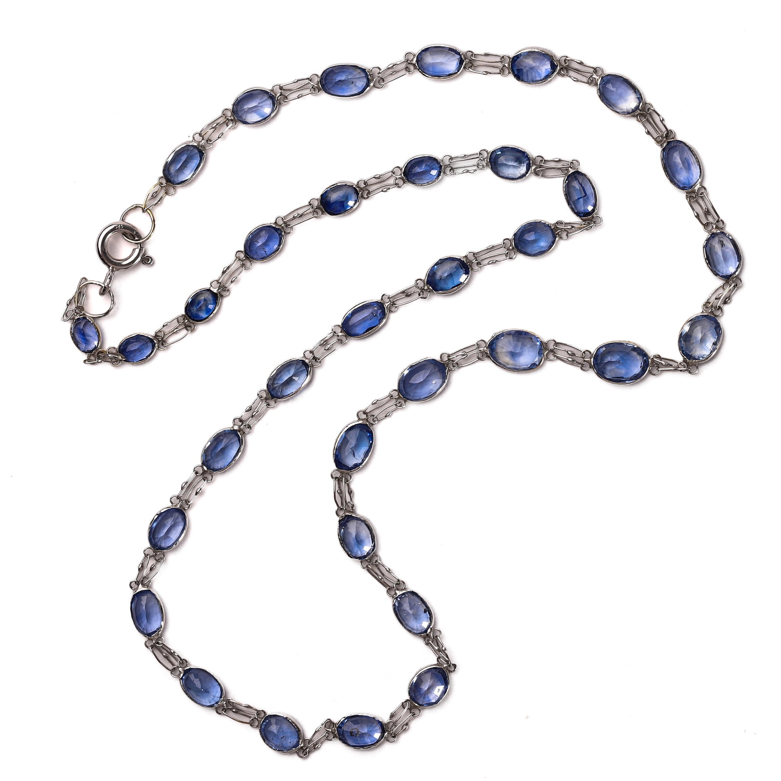 BLUE GEMSTONE AND SILVER NECKLACE - 2