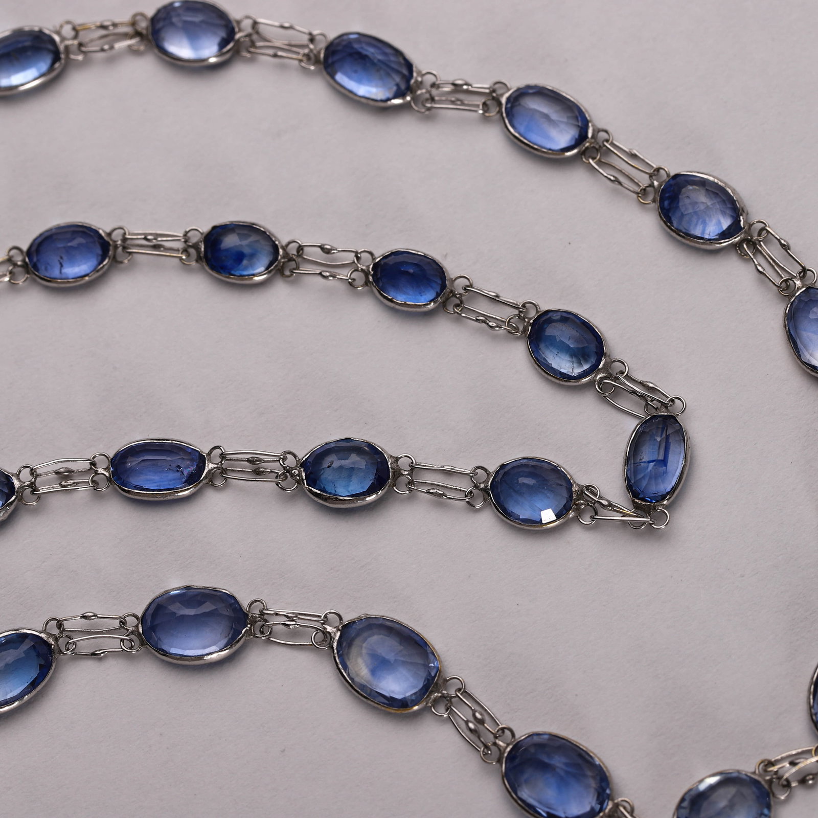 BLUE GEMSTONE AND SILVER NECKLACE - 3