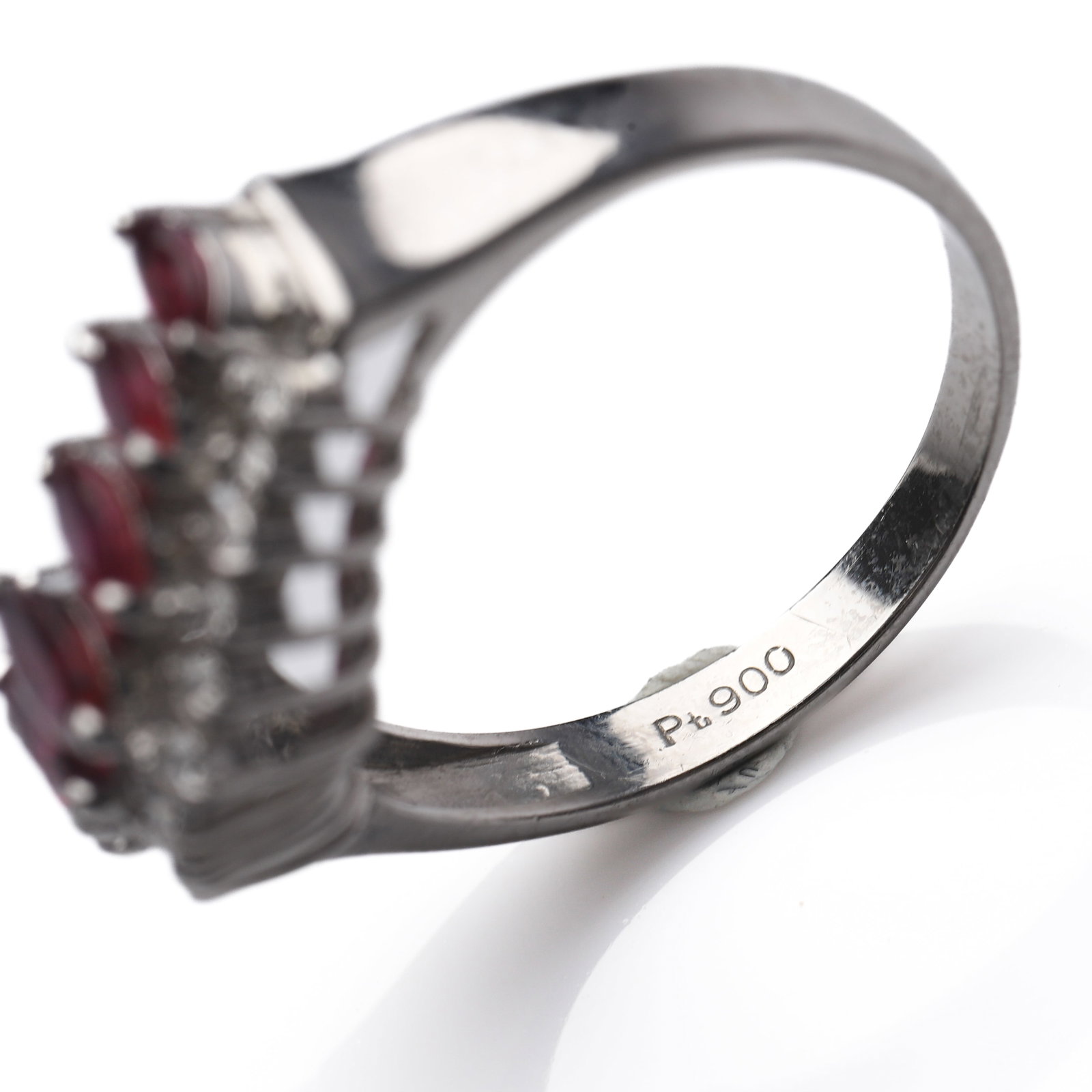 PLATINUM RUBY AND DIAMOND RING - 4