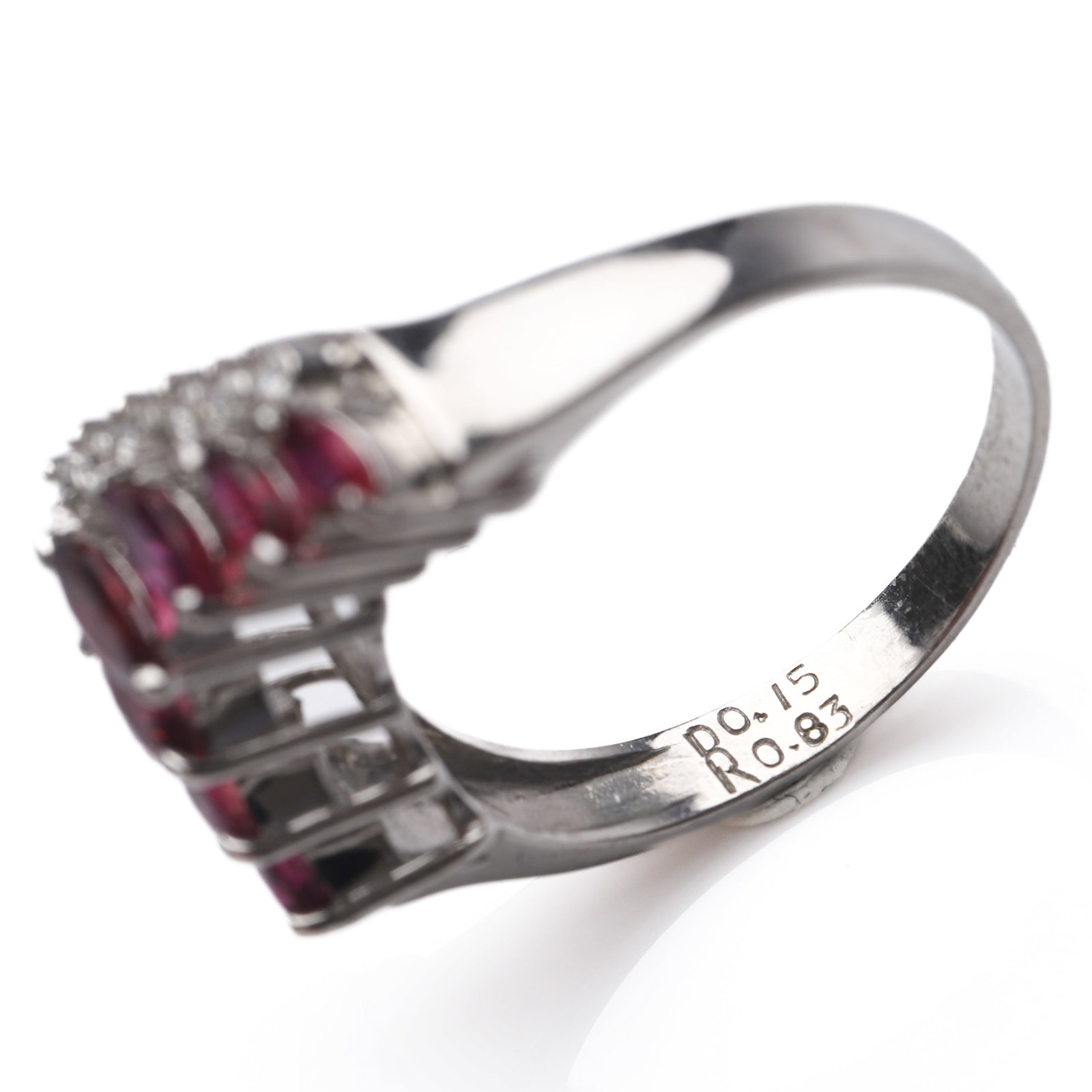 PLATINUM RUBY AND DIAMOND RING - 5