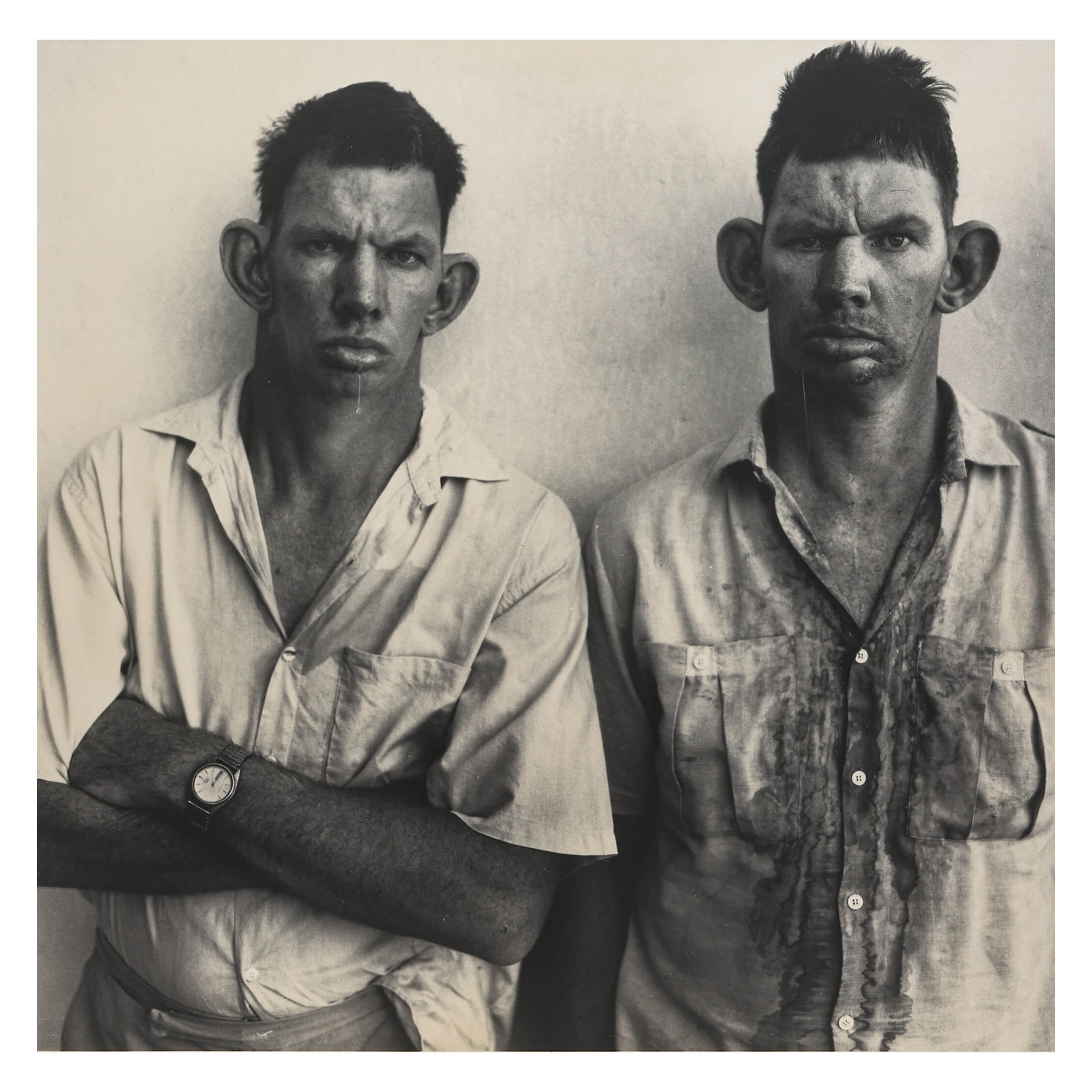 ROGER BALLEN (b.1950), DRESIE AND CASIE, TWINS, WESTERN TRANSVAAL: Artist Roger Ballen Title Dresie and Casie, Twins, Western Transvaal Medium Gelatin silver print, mounted on board Signature Signed in pencil on the verso Dimensions Image 14 3/16 × 14 11/16 in. (36 