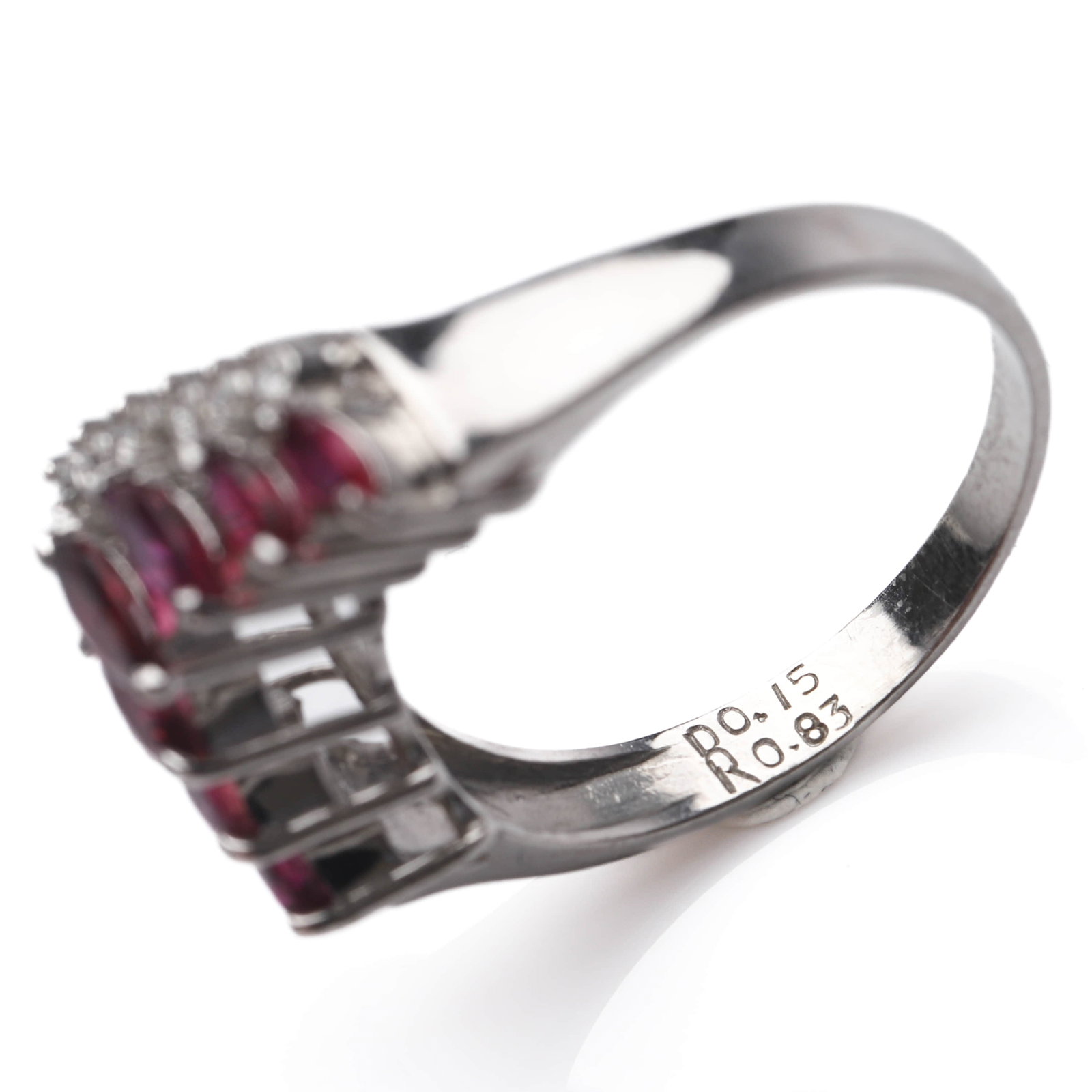 PLATINUM RUBY AND DIAMOND RING - 5