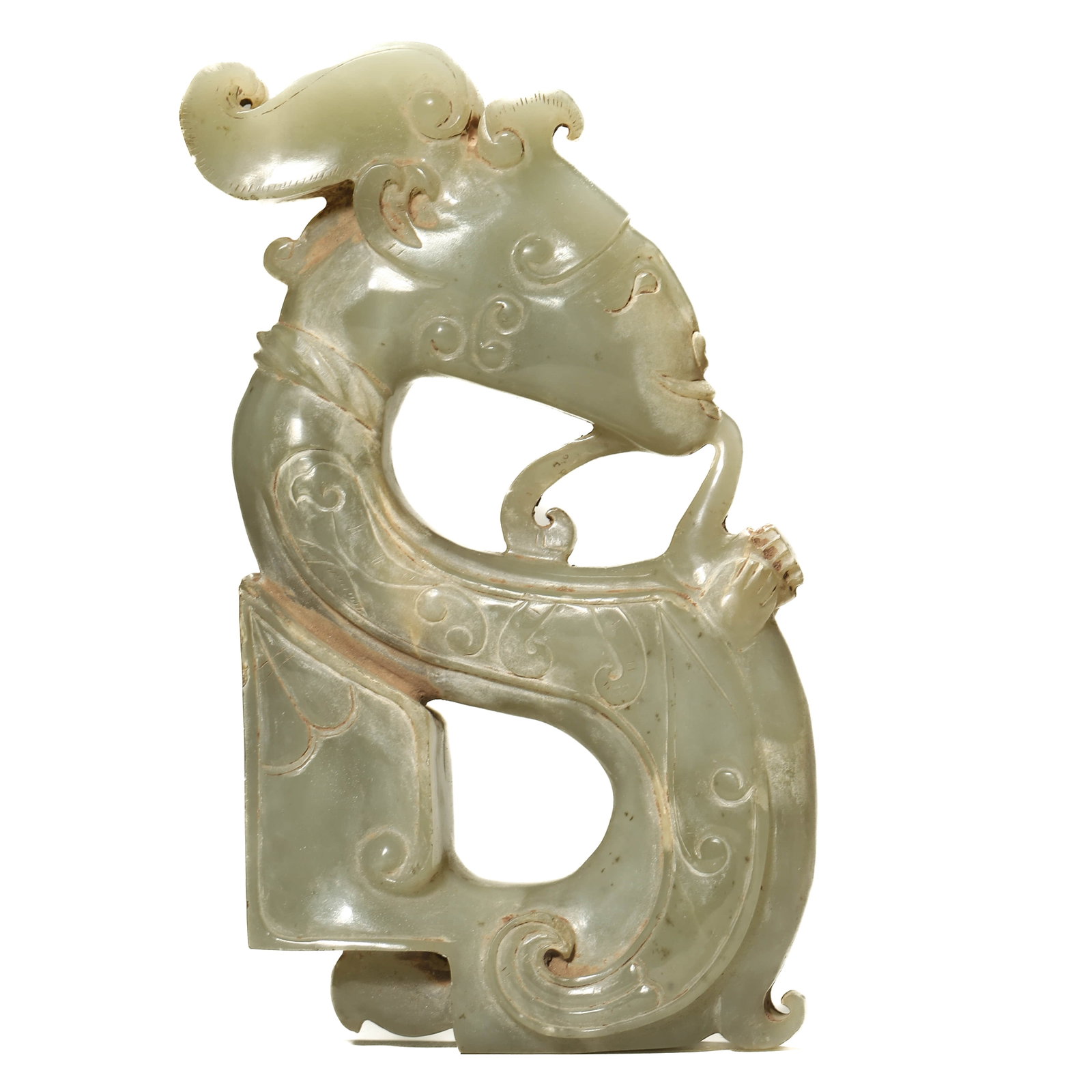 JADE FIGURE: Height 6 1/2 in (16.6 cm)