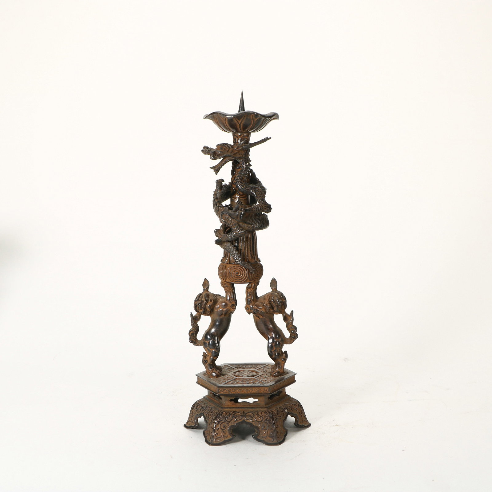 Five Bronze Offerings with Dragon Design - 2