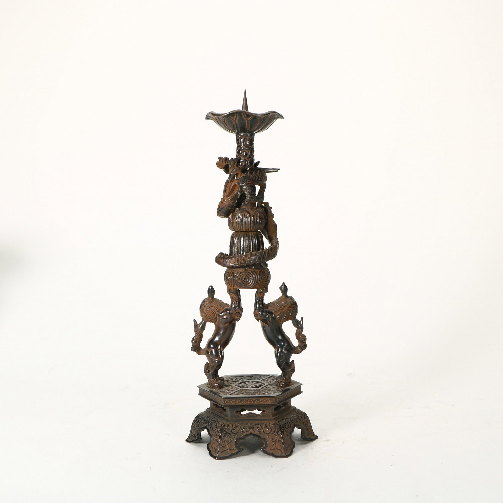 Five Bronze Offerings with Dragon Design - 5