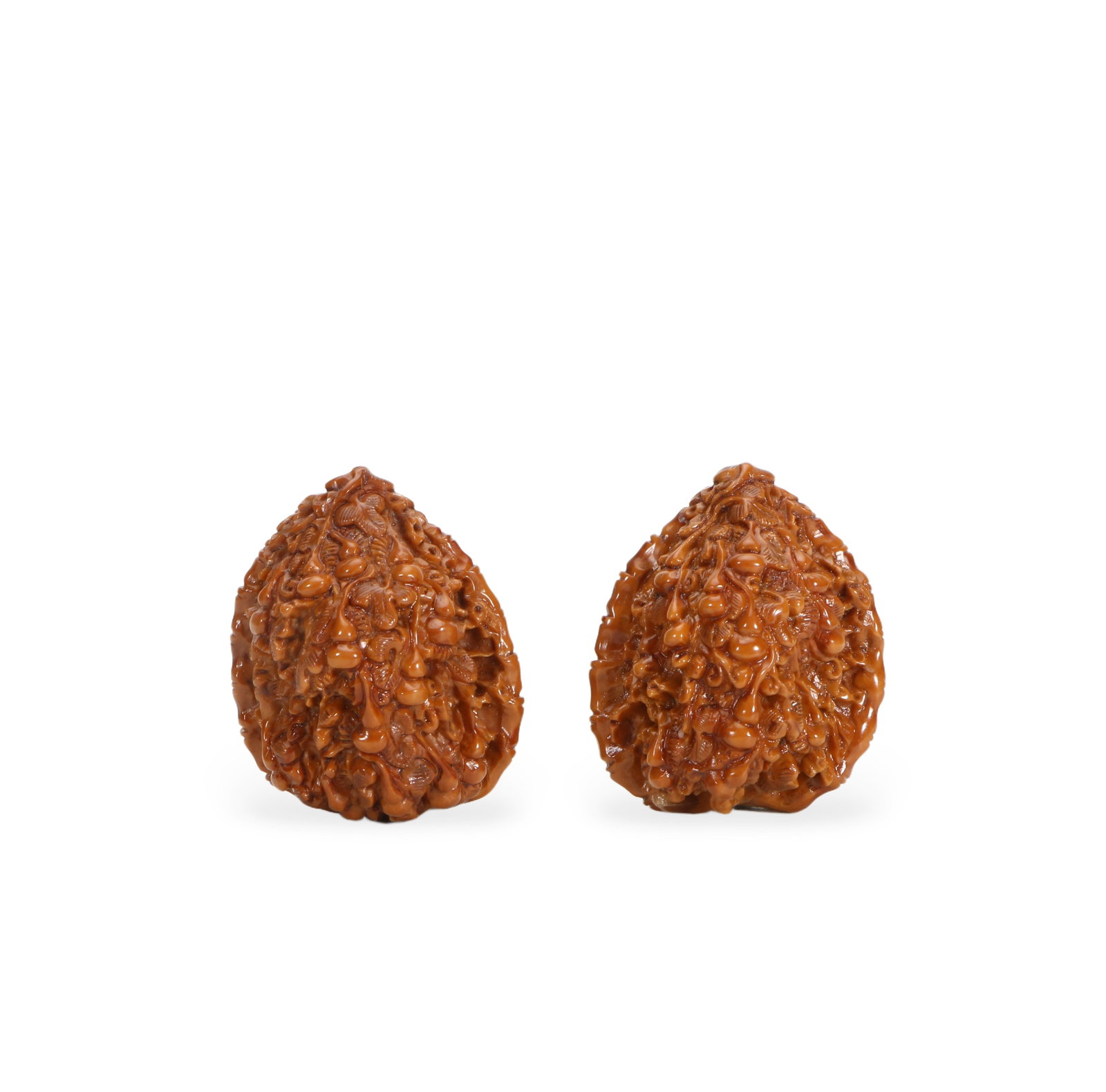 A Pair of Walnuts: H 4.5cm, W 3.5cm