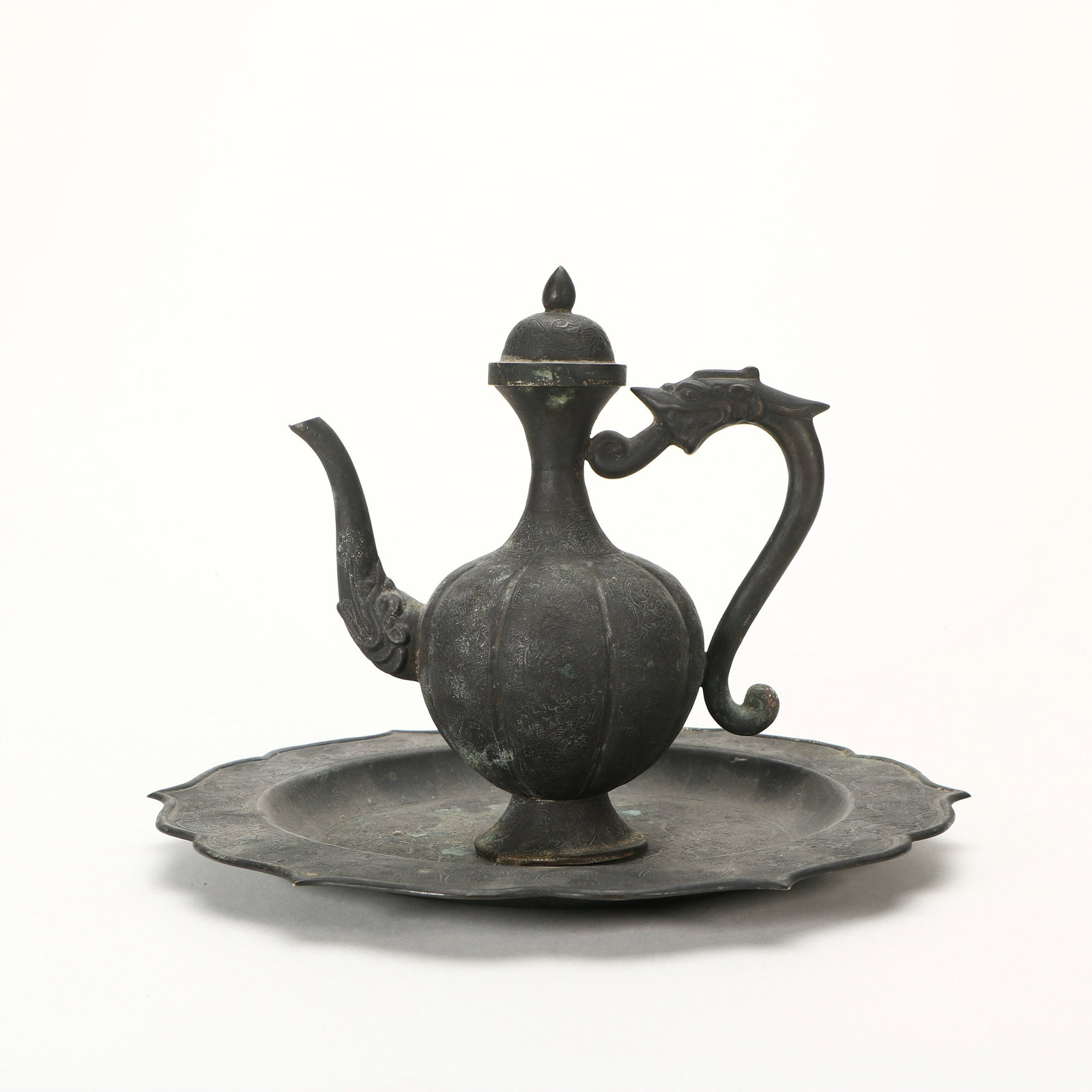 Dragon-handled Melon-shaped Ewer Set - 2