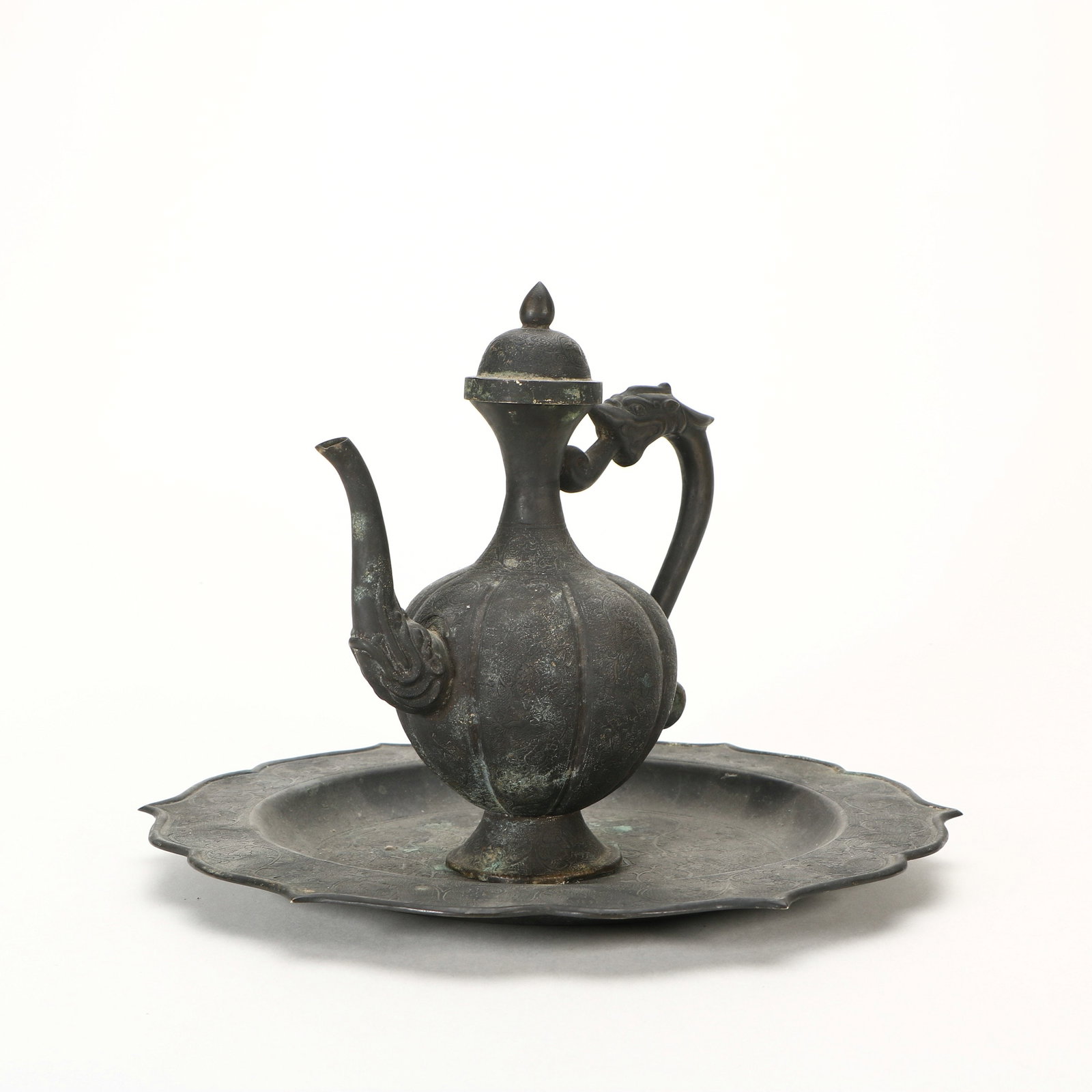 Dragon-handled Melon-shaped Ewer Set - 3