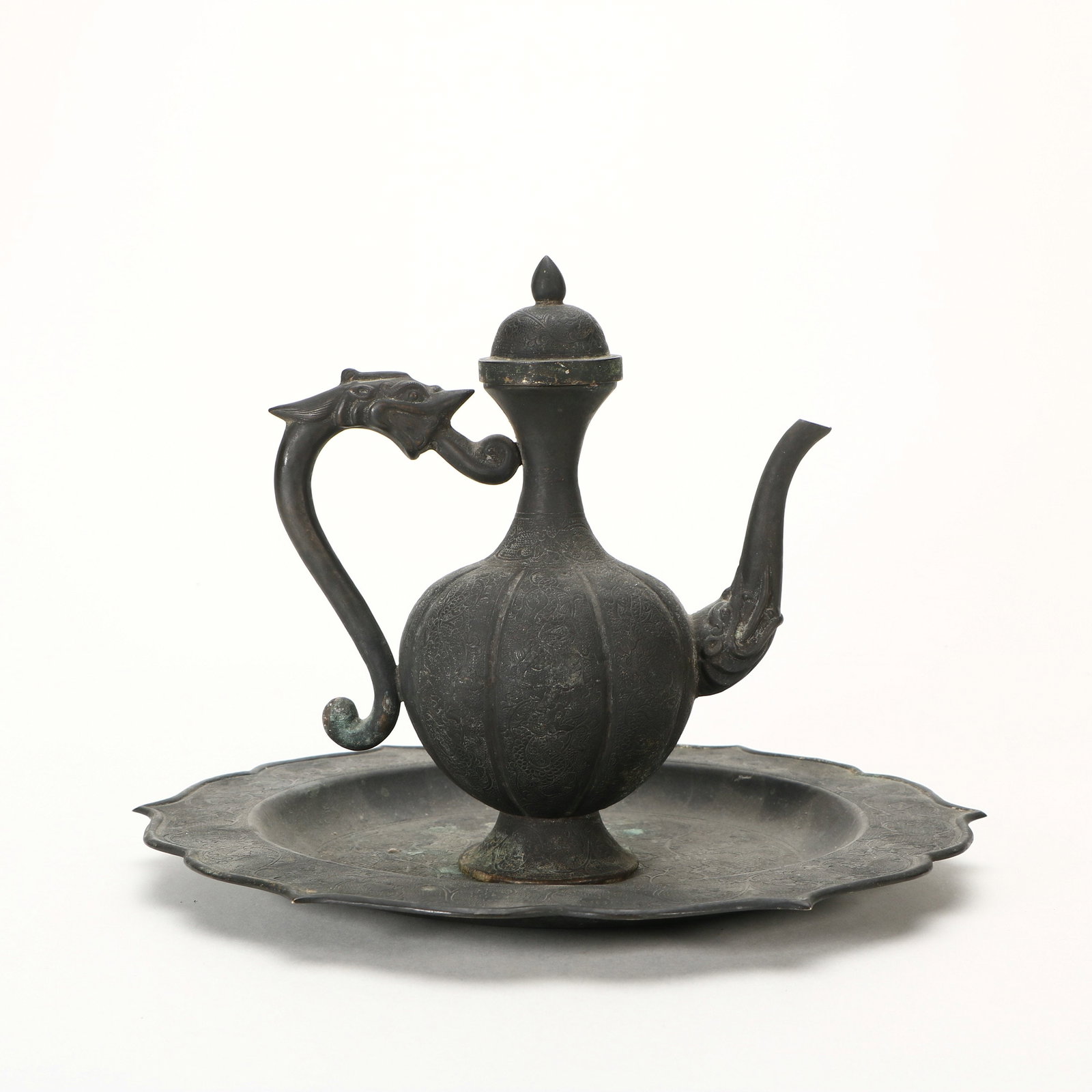Dragon-handled Melon-shaped Ewer Set - 4