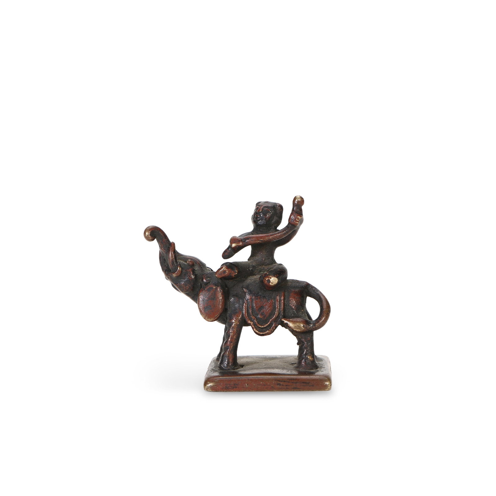 Bronze Seal of a Foreigner Riding an Elephant: 4cm, high and 3cm, wide