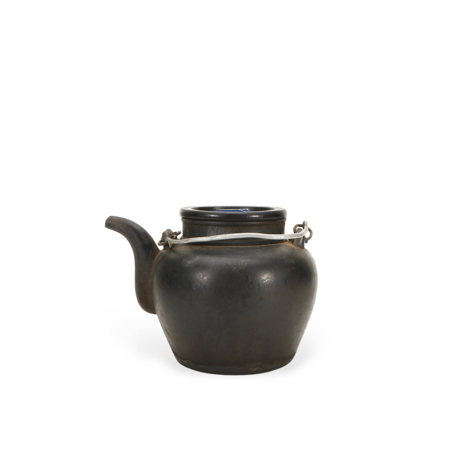 Zisha Teapot: H 14cm, L 19cm, Belly Dia. 14cm