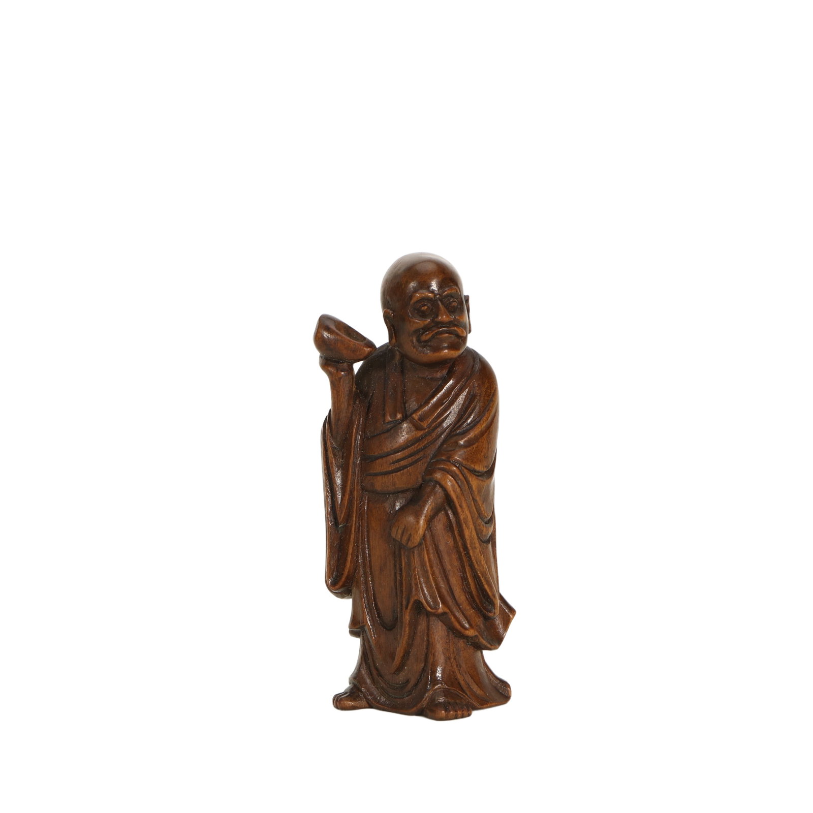 Boxwood Arhat Statue: H 6.5cm