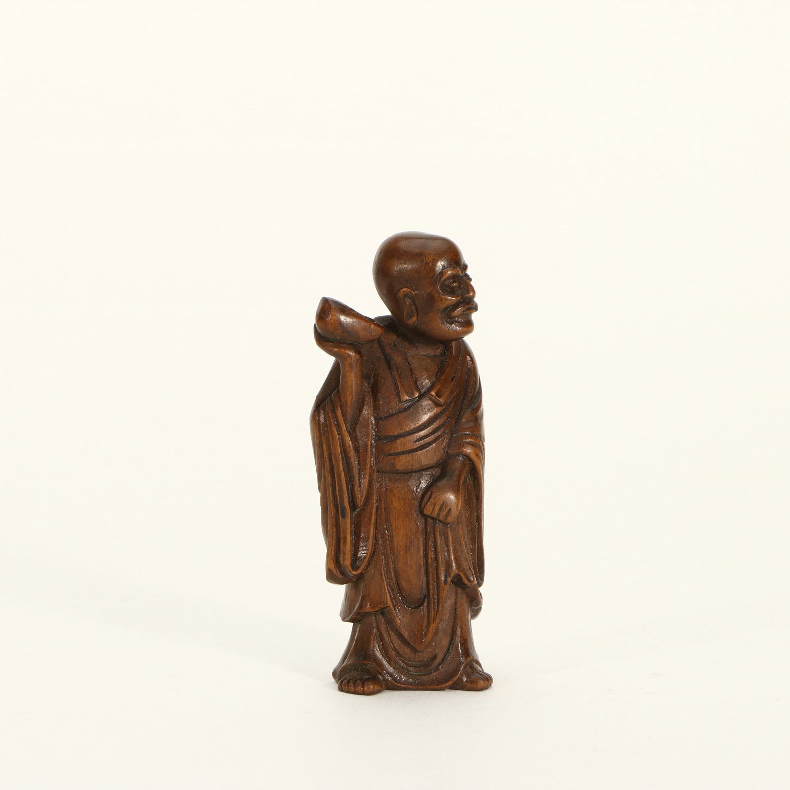 Boxwood Arhat Statue - 2