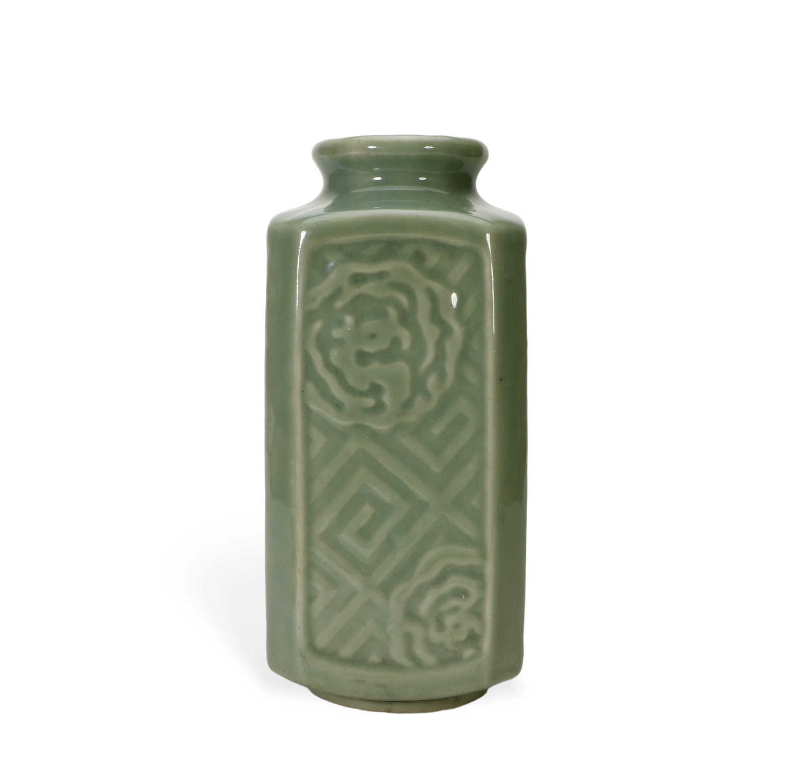 Longquan Kiln Square Bottle: 24cm, high, 11cm, wide