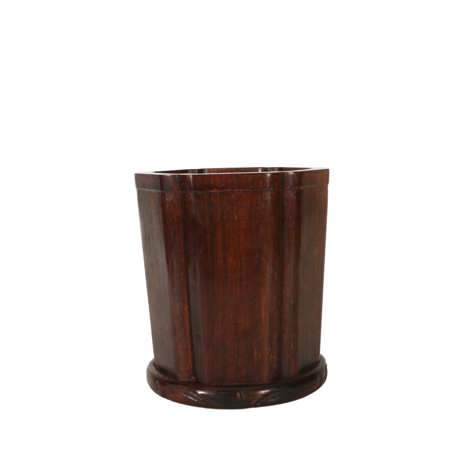 Huanghuali Hexagonal Pen Holder: H 15.8cm, Mouth Dia. 13.2cm
