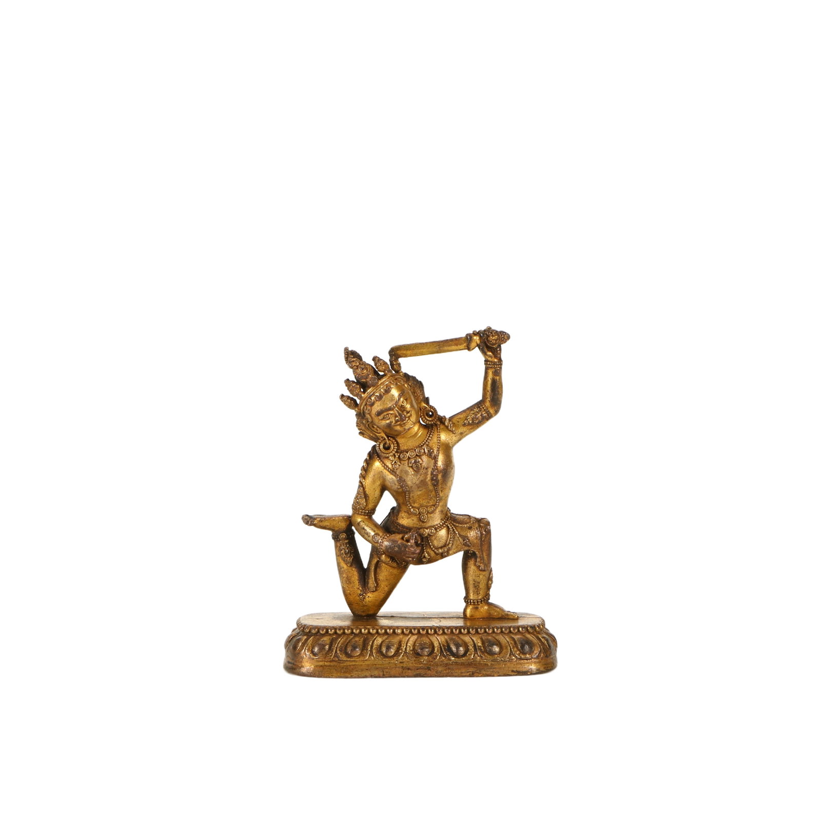Gilt Bronze Acala Buddha Statue: H 5.6cm