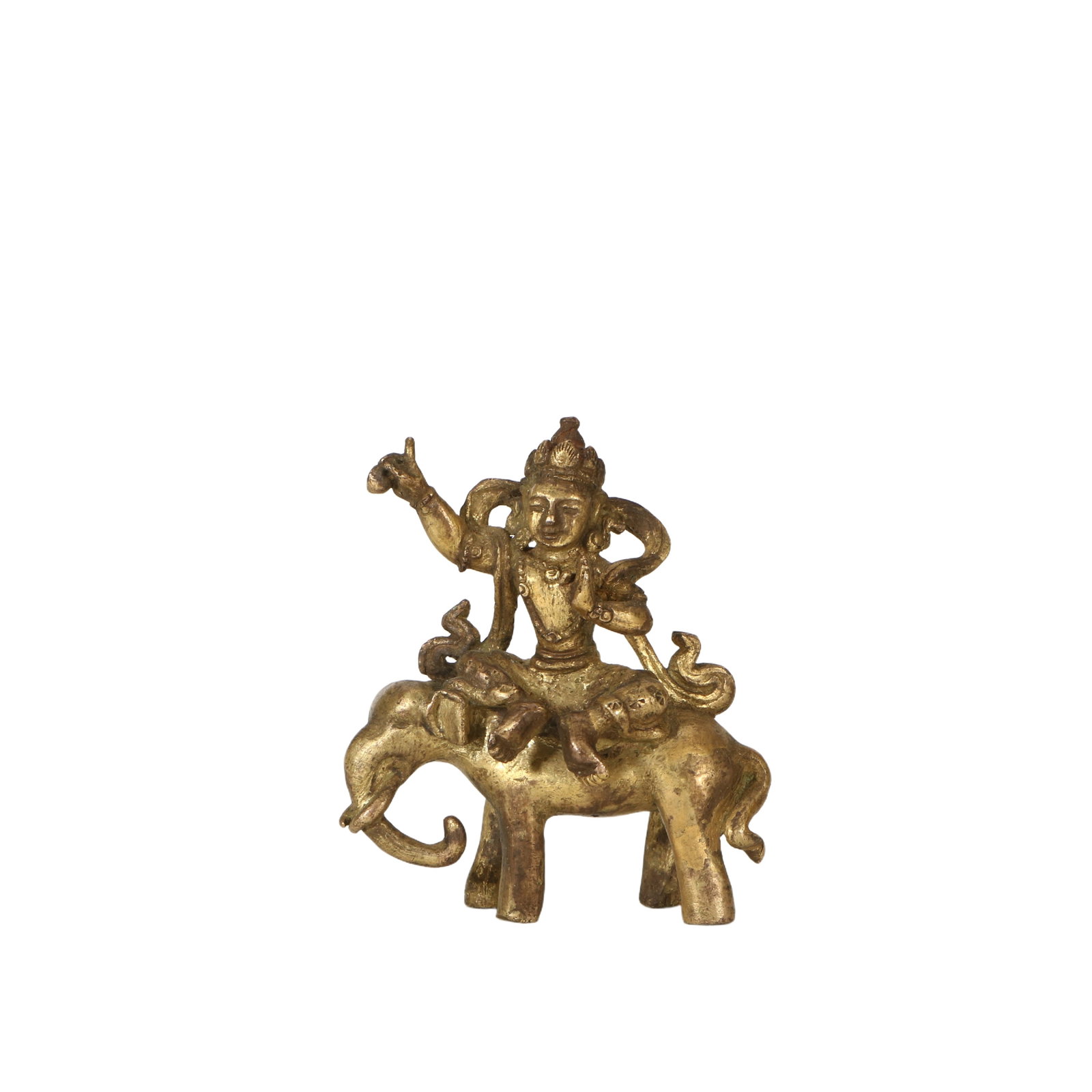 Gilt Bronze Samantabhadra Bodhisattva Statue: 5cm, tall