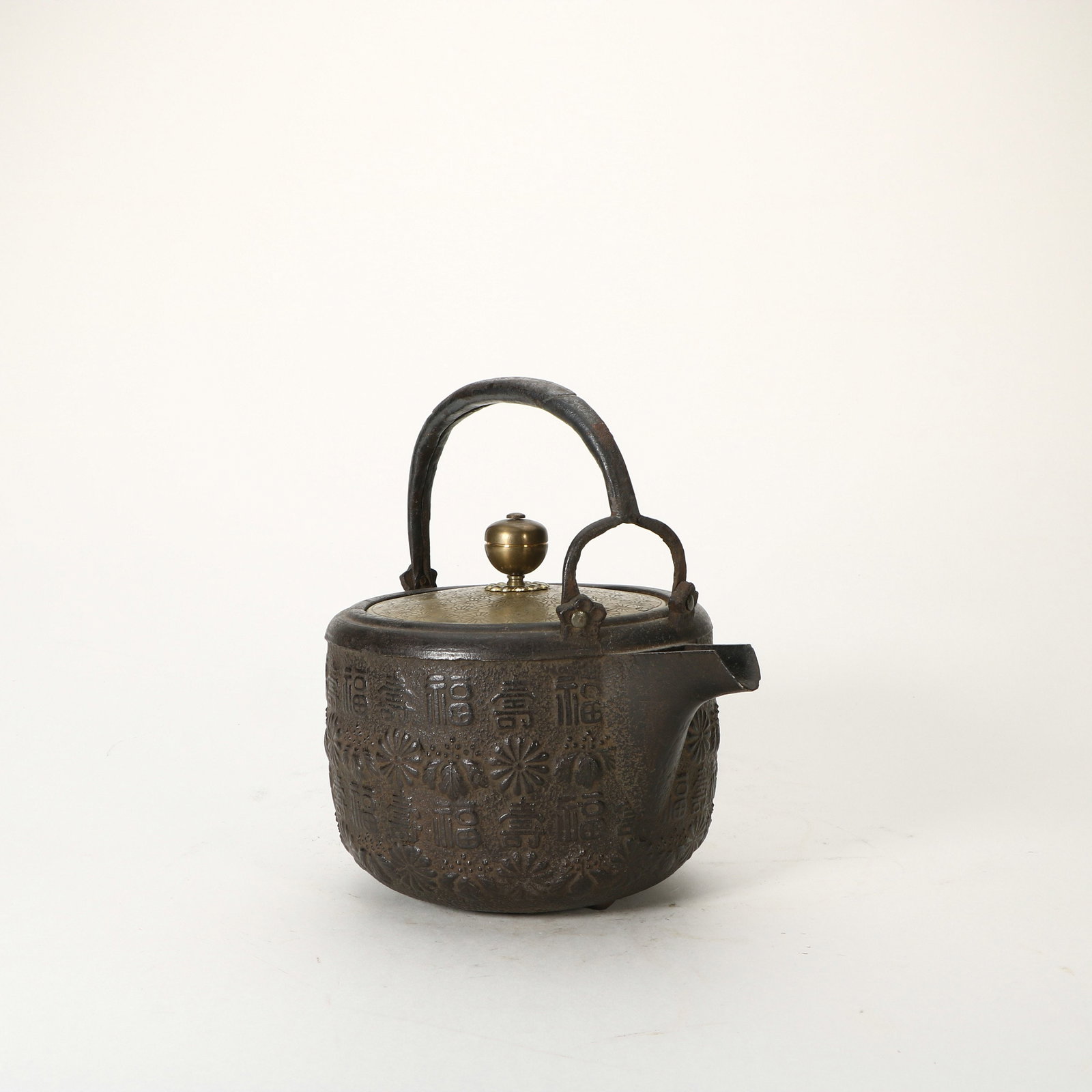 Iron Teapot with Auspicious Longevity Pattern - 4