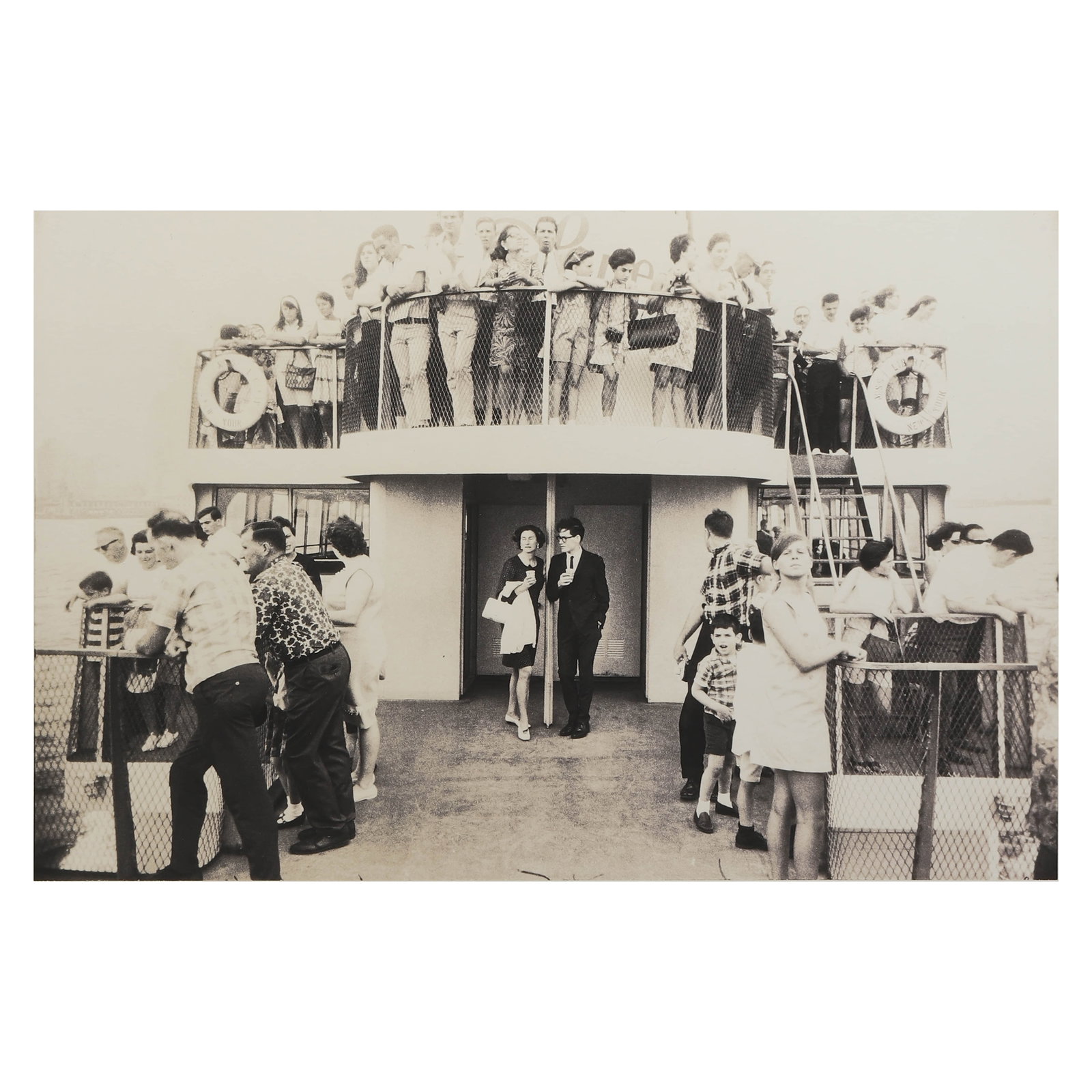GARRY WINOGRAND (1928–1984)MISS LIBERTY, CIRCLE LINE, HUDSON RIVER, NEW YORK: Artist GARRY WINOGRAND (1928–1984) Title MISS LIBERTY, CIRCLE LINE, HUDSON RIVER, NEW YORK Medium Silver gelatin print, mounted on board Signature Stamped and signed on verso Dimensions Photograph: