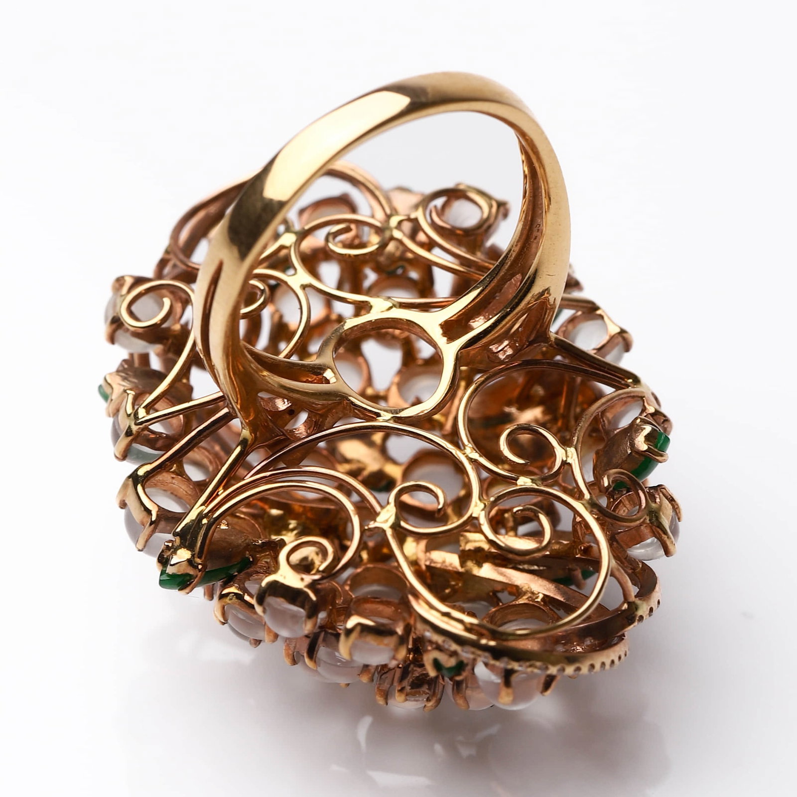 JADEITE, DIAMOND AND GOLD RING - 5