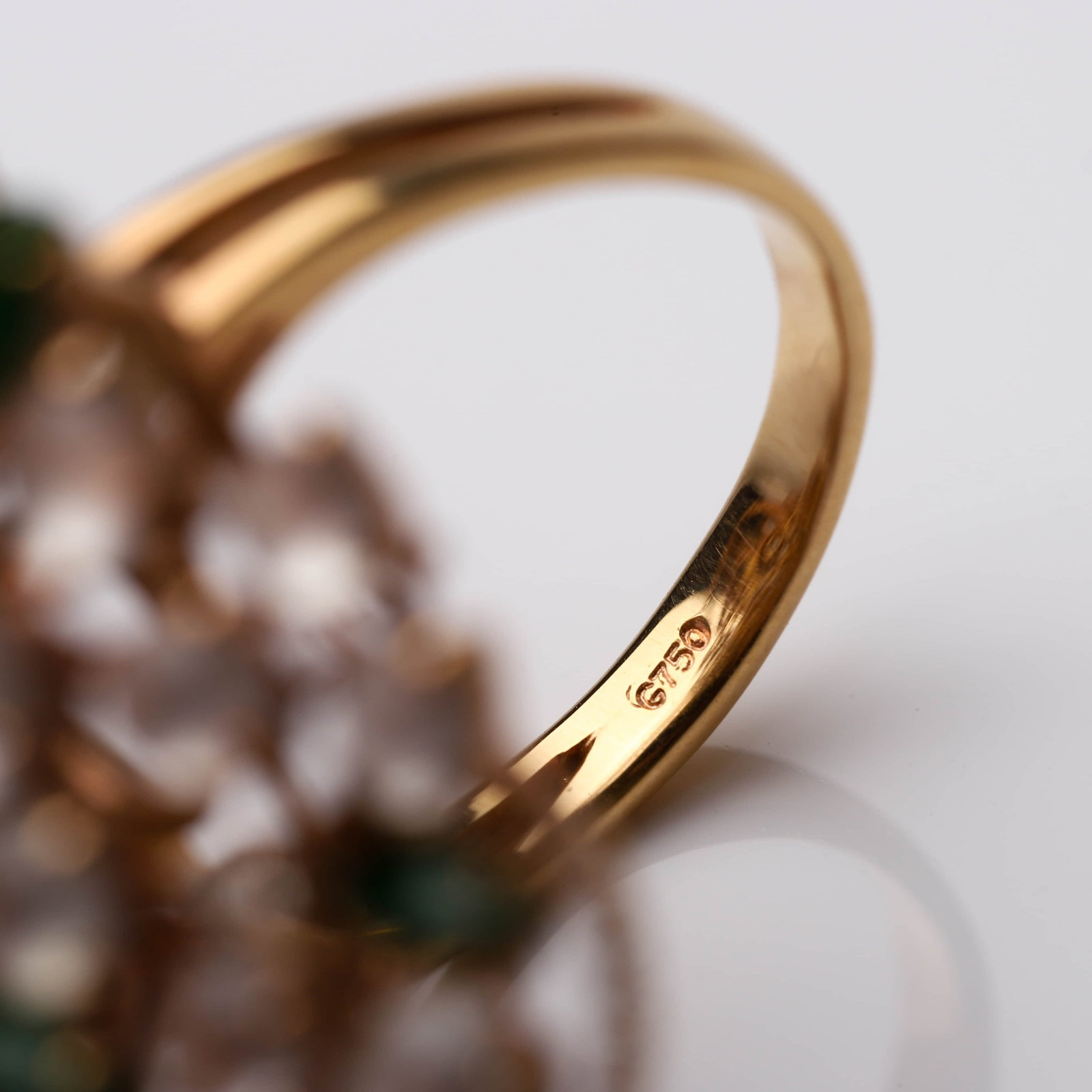 JADEITE, DIAMOND AND GOLD RING - 7