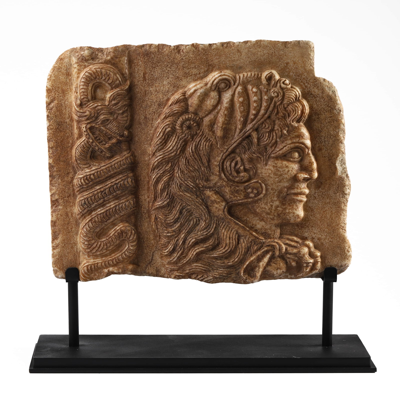 A CARVED STONE RELIEF PANEL - 4