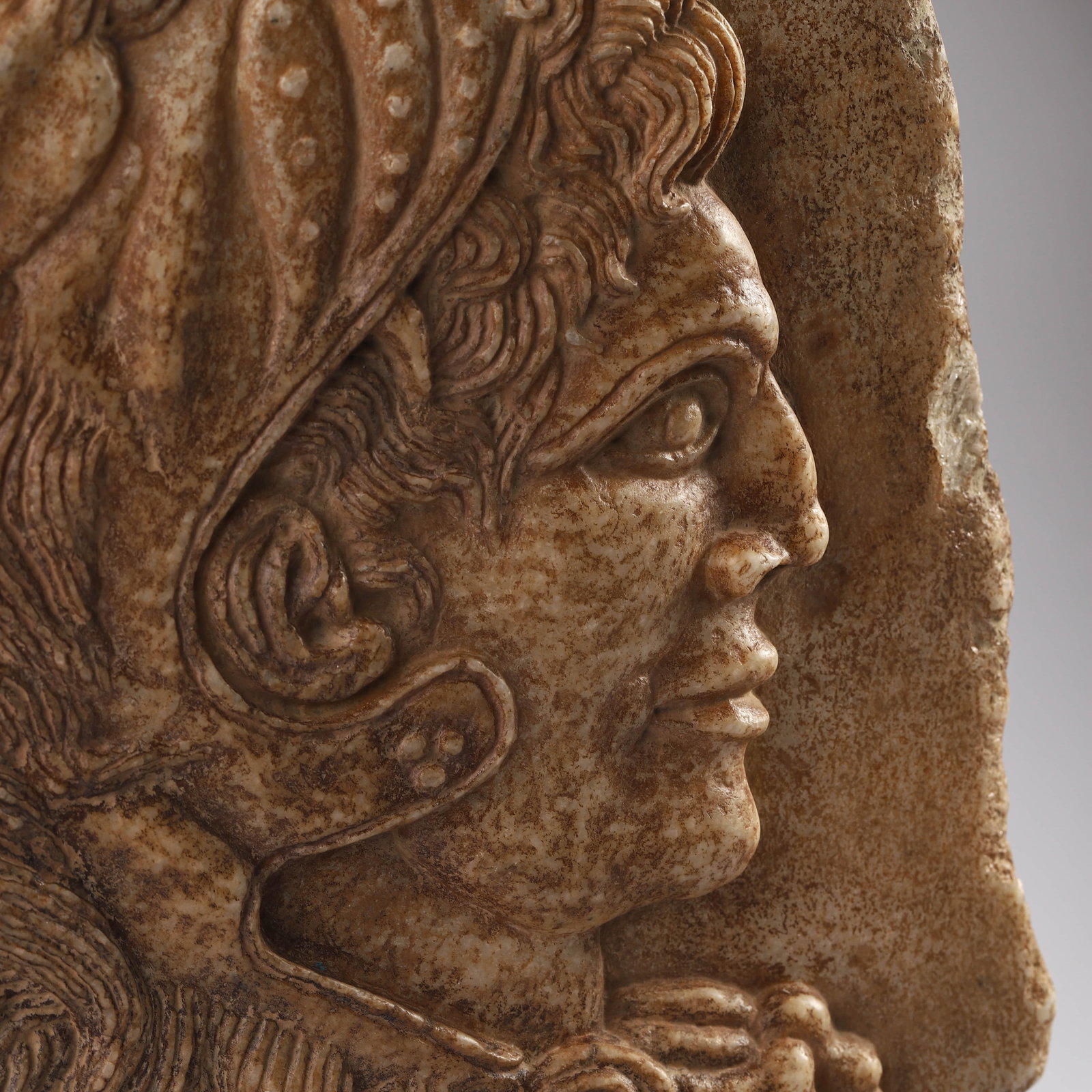 A CARVED STONE RELIEF PANEL - 5