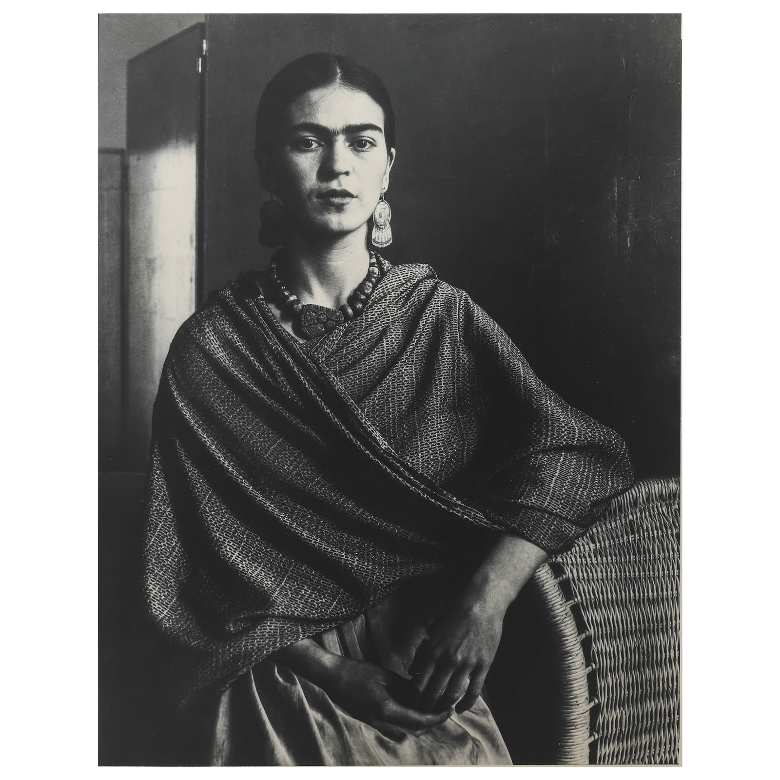 IMOGEN CUNNINGHAM (1883–1976), FRIDA KAHLO RIVERA, PAINTER AND WIFE OF DIEGO RIVERA: Artist Imogen Cunningham Title Frida Kahlo Rivera, Painter and Wife of Diego Rivera Medium Silver gelatin print, mounted on board Signature Signed on recto, labeled on verso Dimensions Photograph: 13