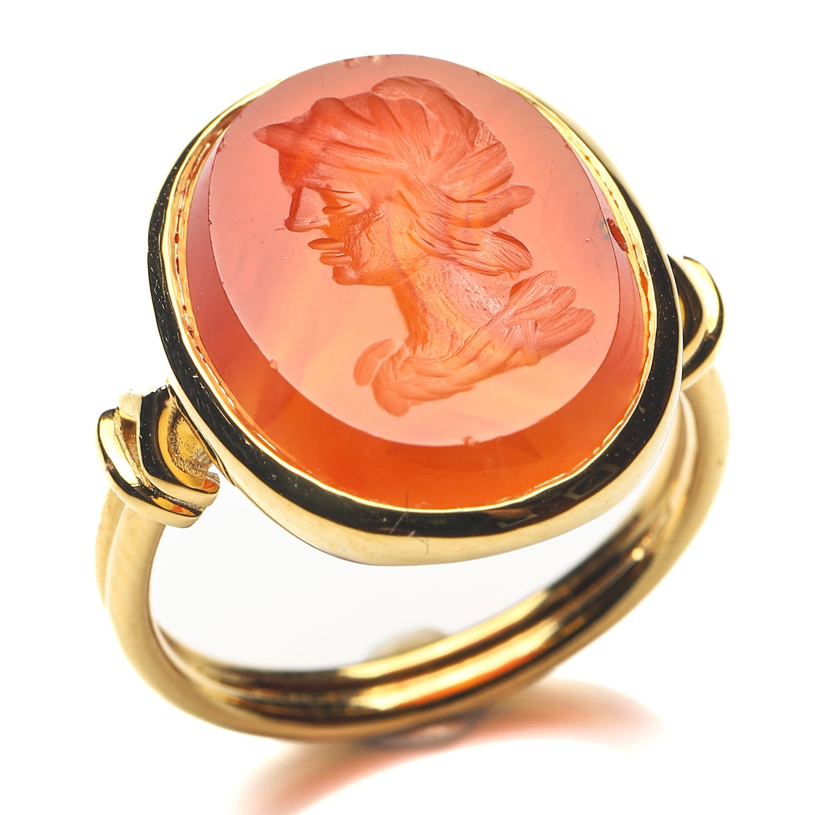 CARNELIAN INTAGLIO VENUS 18K GOLD SIGNET RING (1 of 7)