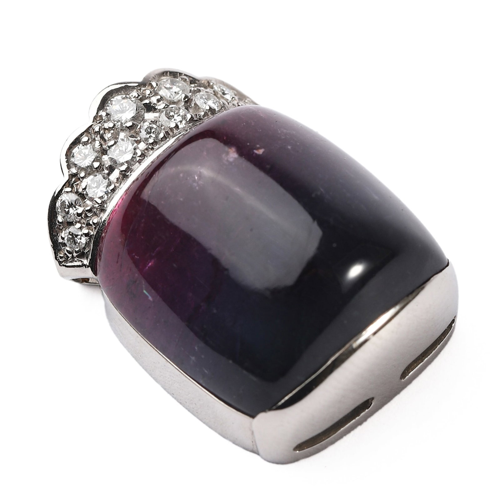 A PLATINUM, GEMSTONE AND DIAMOND RING MOUNT - 2