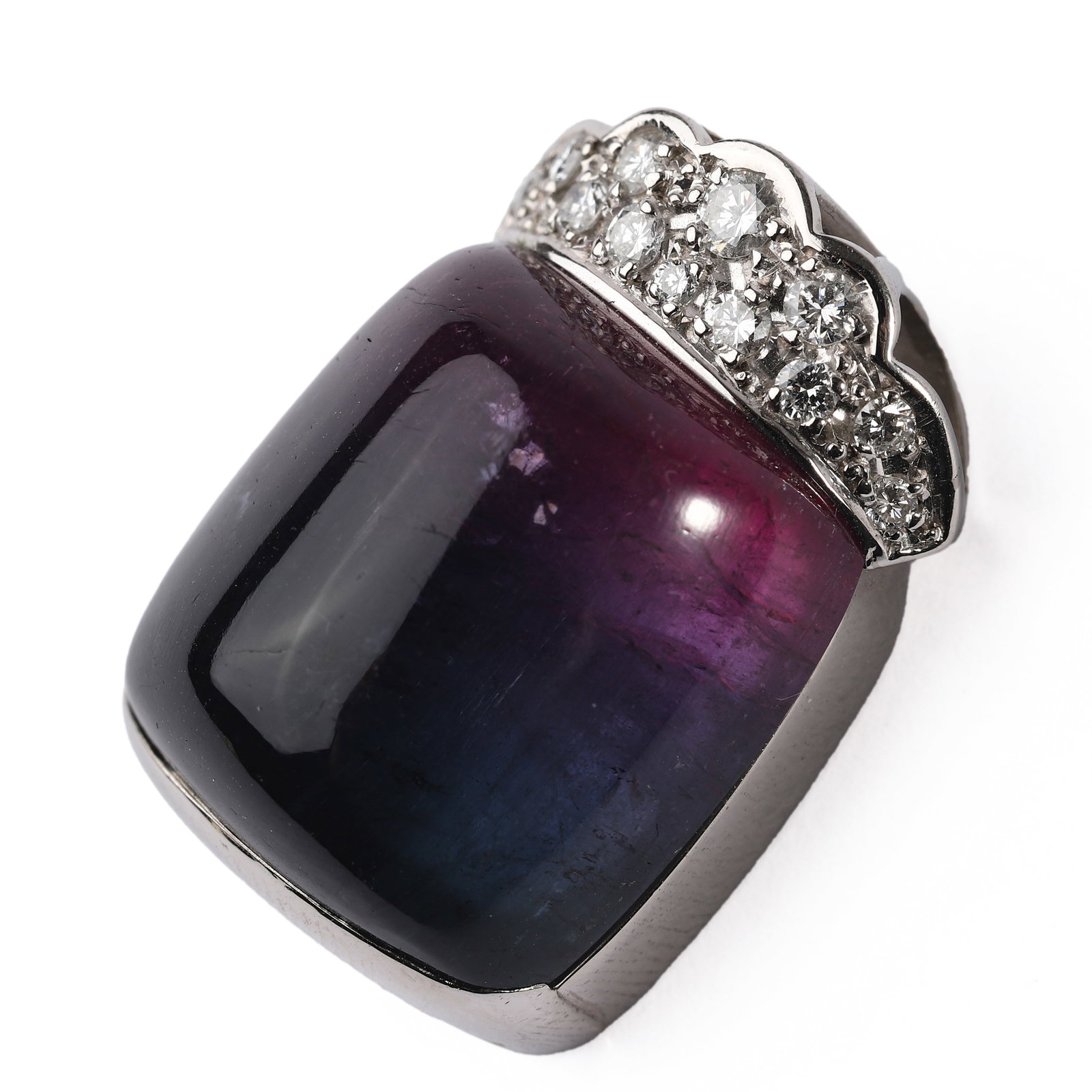 A PLATINUM, GEMSTONE AND DIAMOND RING MOUNT - 3