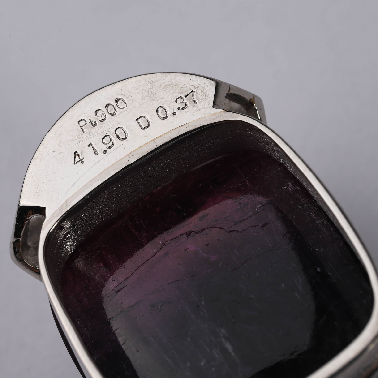 A PLATINUM, GEMSTONE AND DIAMOND RING MOUNT - 6