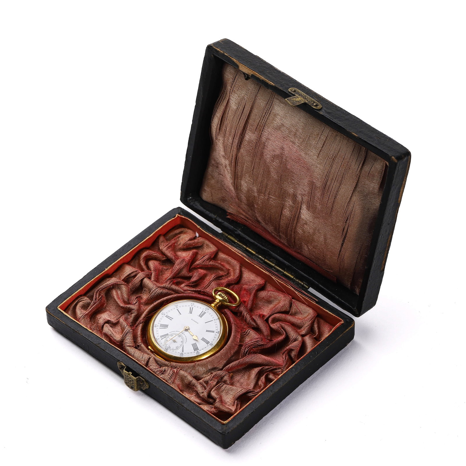 Patek Philippe & Co Chronometro Gondolo Pocket Watch for Gondolo & Labouriau, Rio de Janeiro: Length: 1 3/4 in (4.4 cm); weight approx. 32.2 g. An 18K gold pocket watch by Patek Philippe & Co, Geneva, specifically crafted for Gondolo & Labouriau, a renowned jeweler in Rio de Janeiro. The