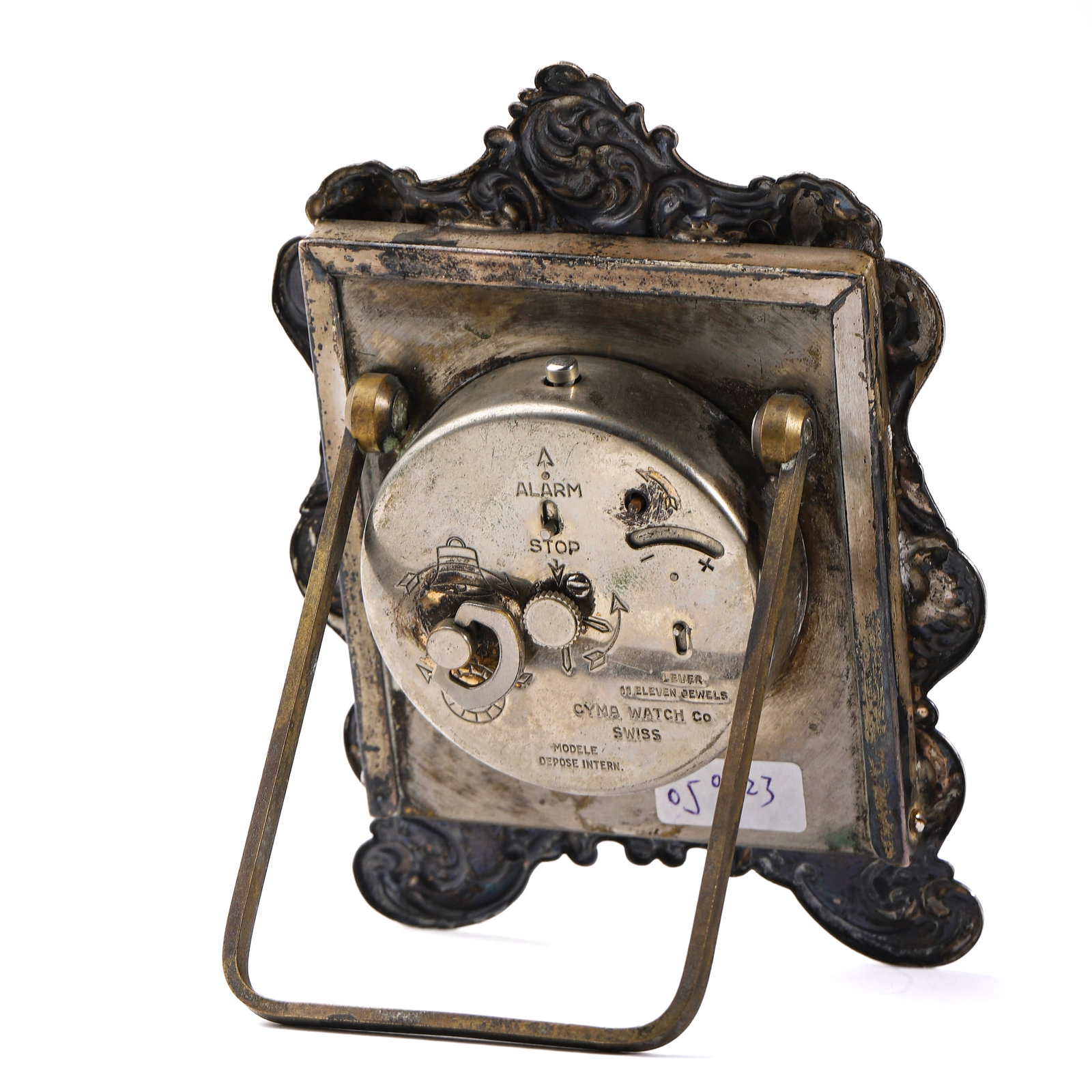 Swiss Silvered Ornate Table Clock by Gorham - 2
