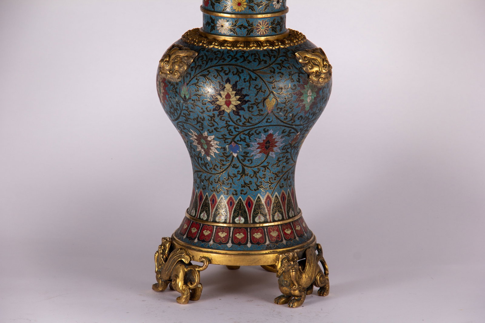 Cloisonn?? double-eared vase - 10