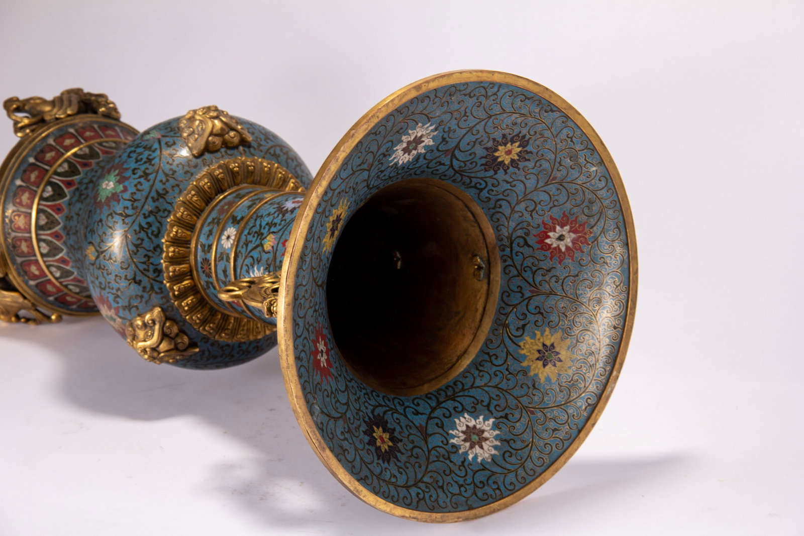 Cloisonn?? double-eared vase - 11