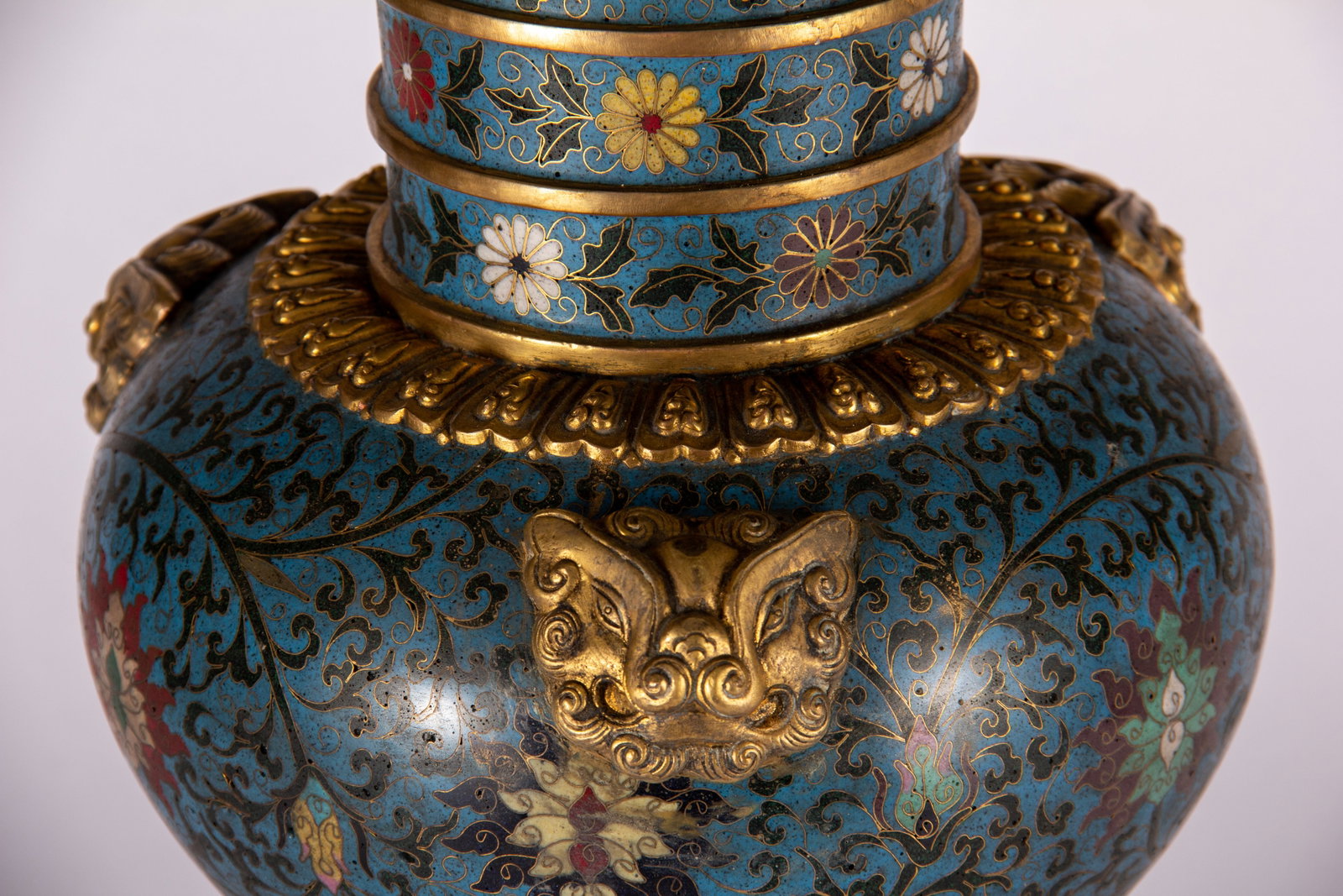 Cloisonn?? double-eared vase - 6