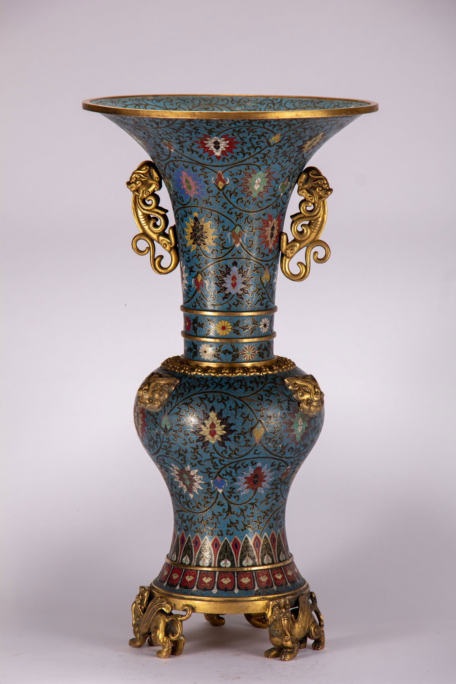 Cloisonn?? double-eared vase - 8
