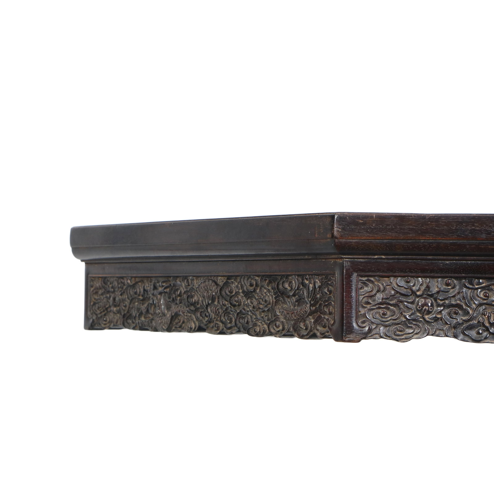 Rosewood Hexagonal Table with Dragon Design - 5
