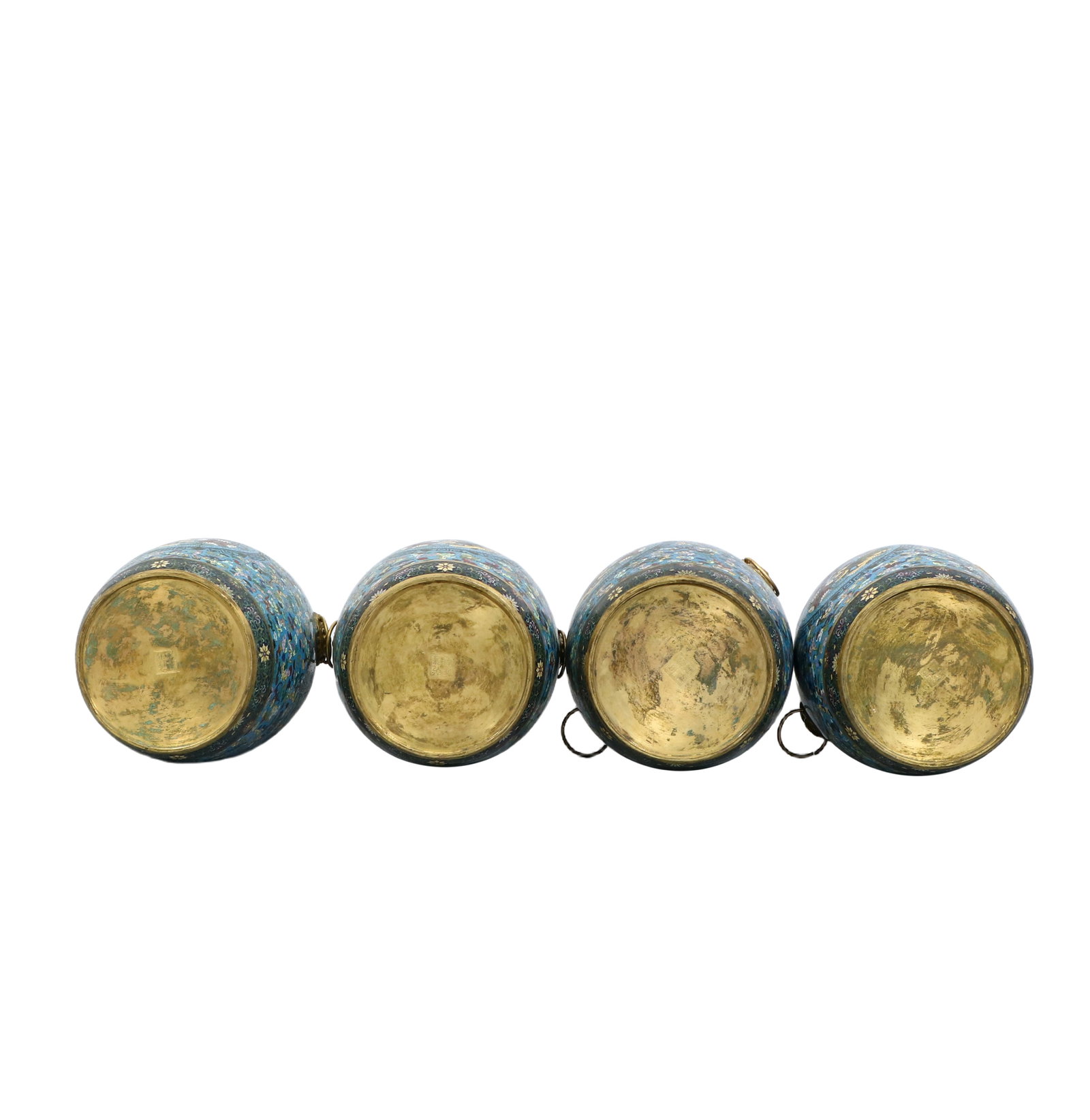 Four cloisonn?? drum stools with auspicious beast patterns - 9