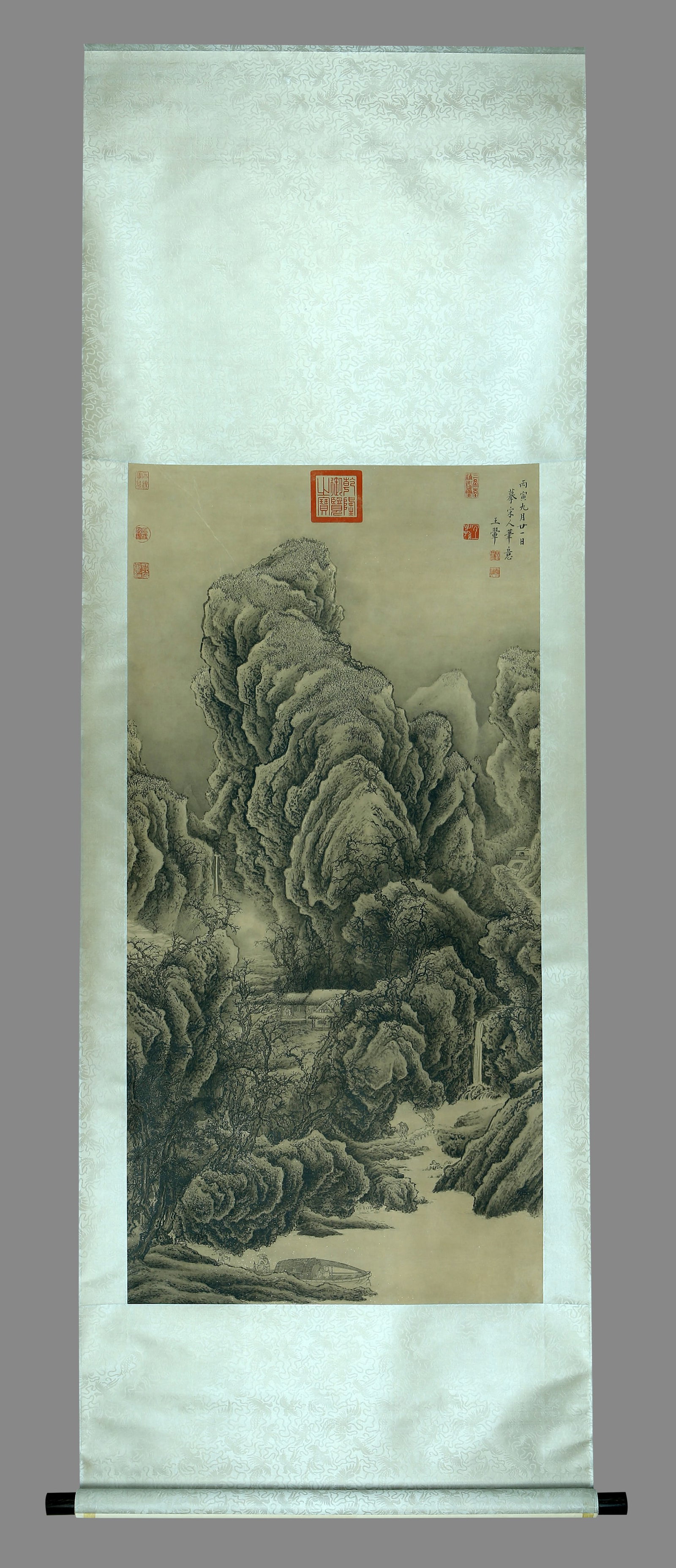 landscape painting hanging scroll by Wang Hui on paper: 125cm long, 63cm wide