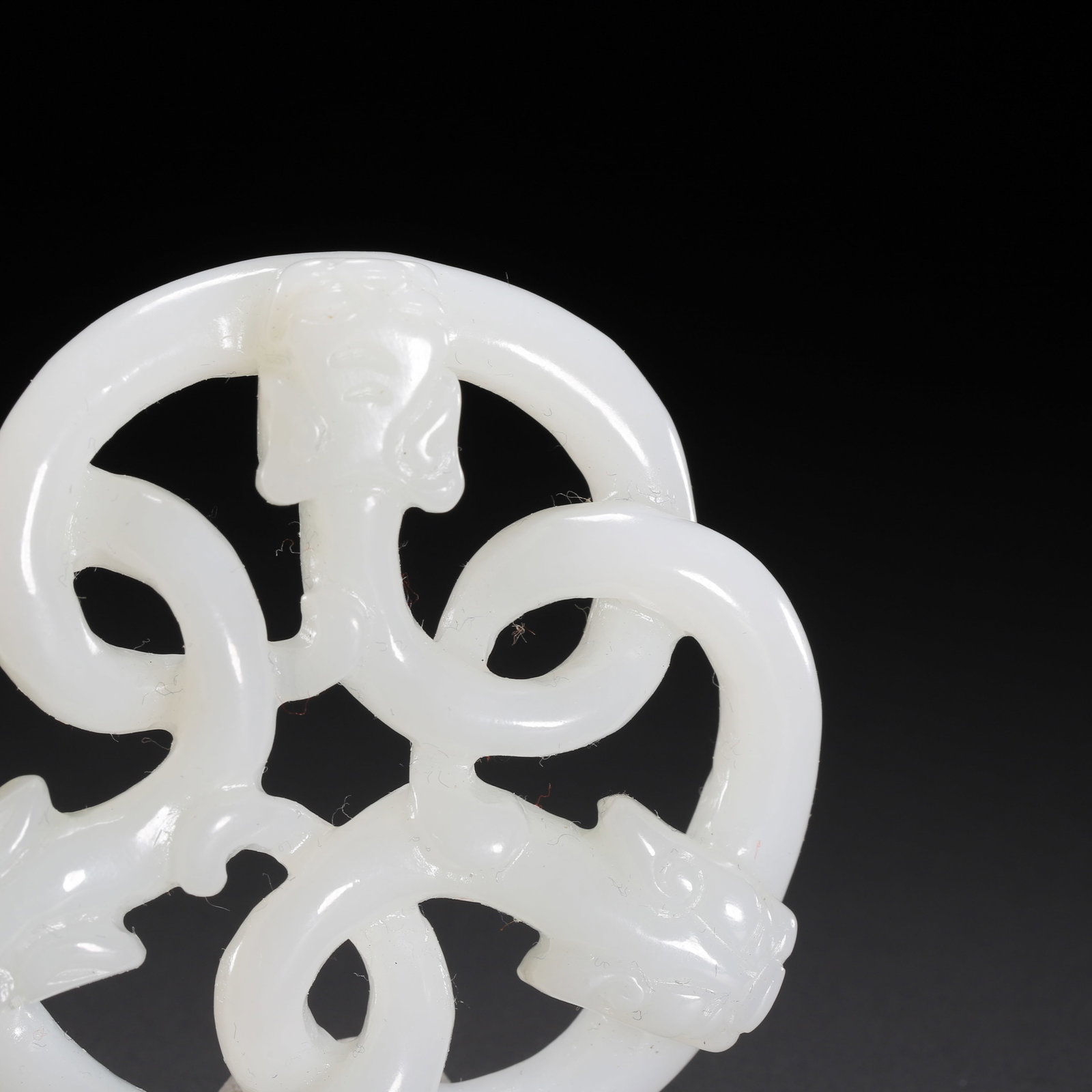 Hetian white jade dragon pattern pendant - 2