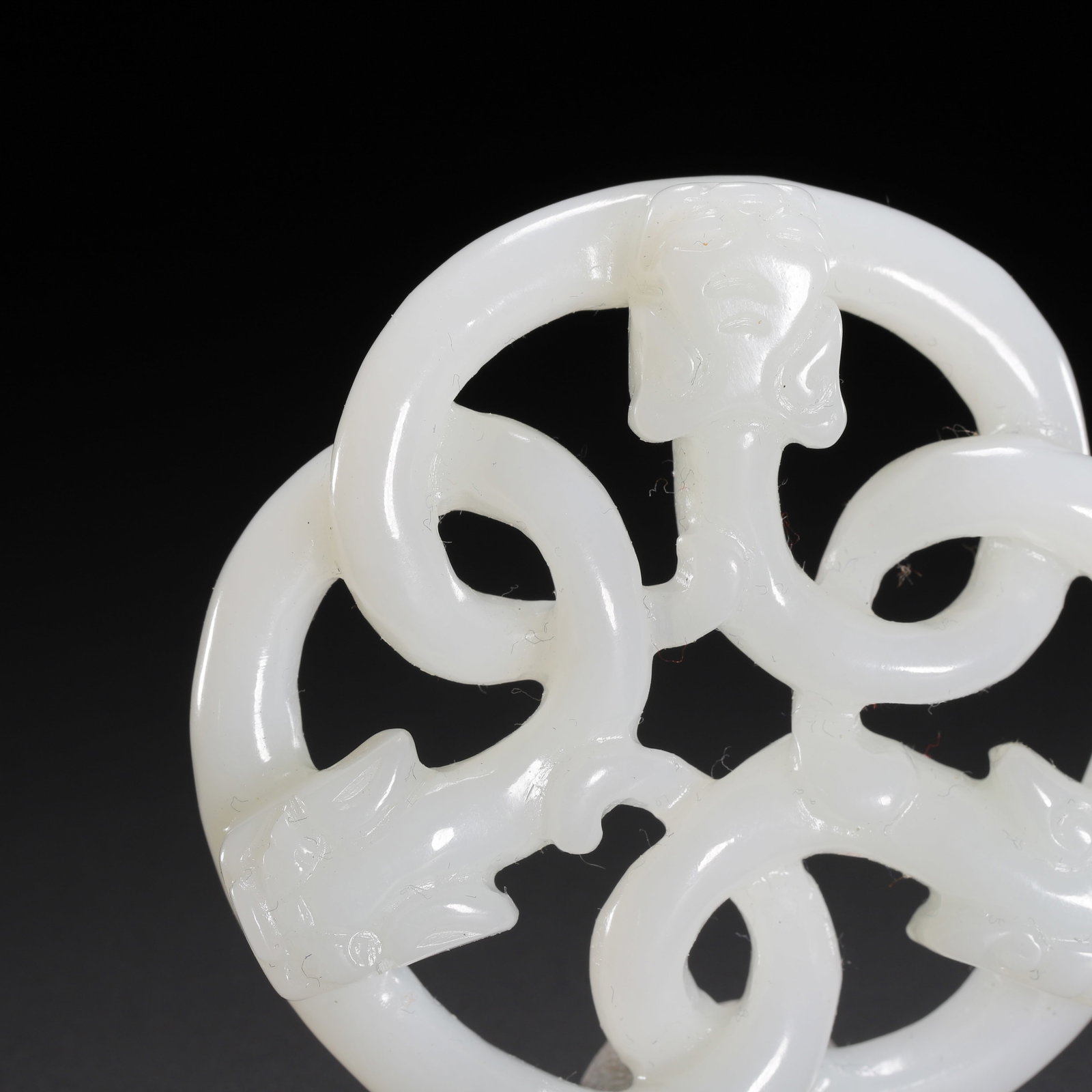Hetian white jade dragon pattern pendant - 3
