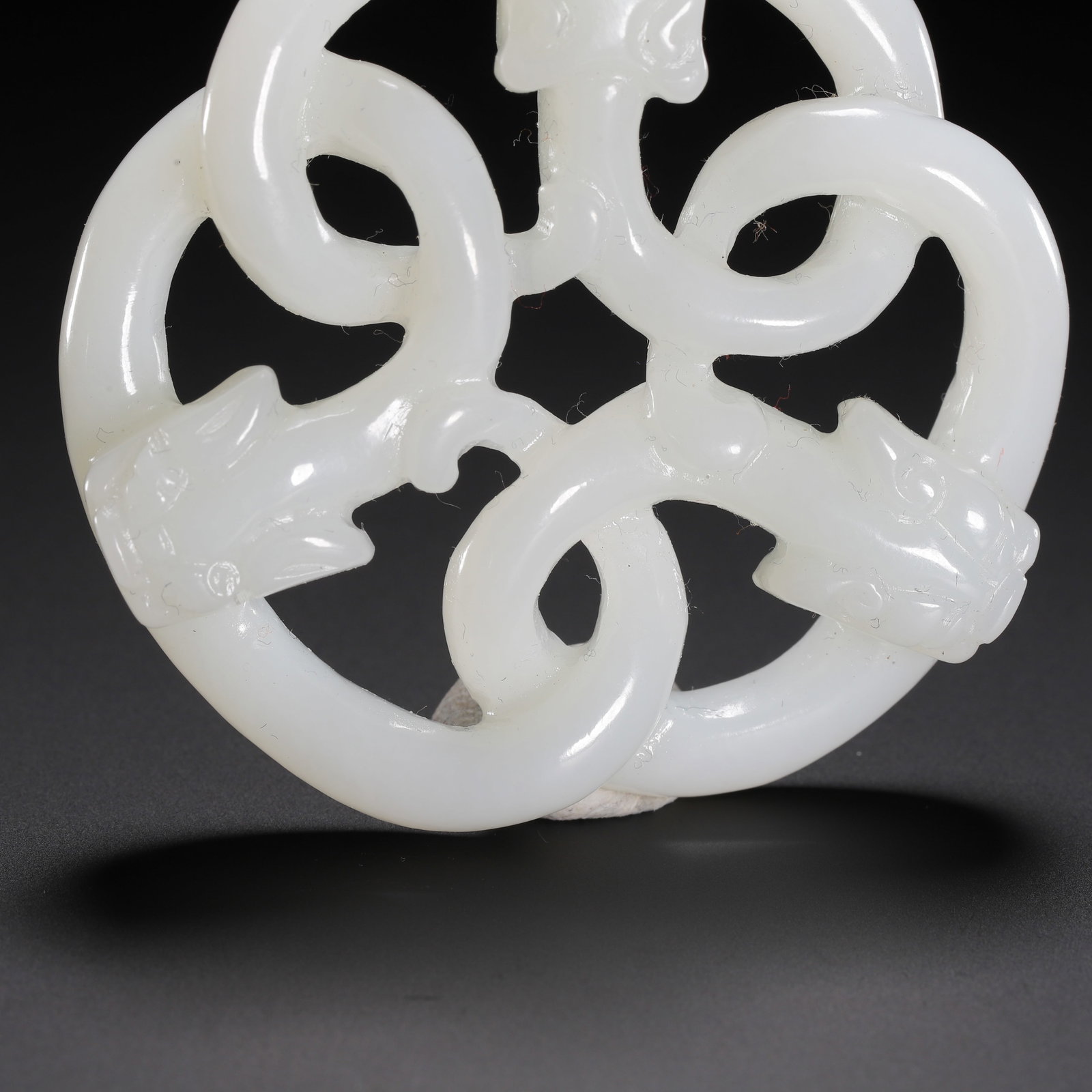 Hetian white jade dragon pattern pendant - 4