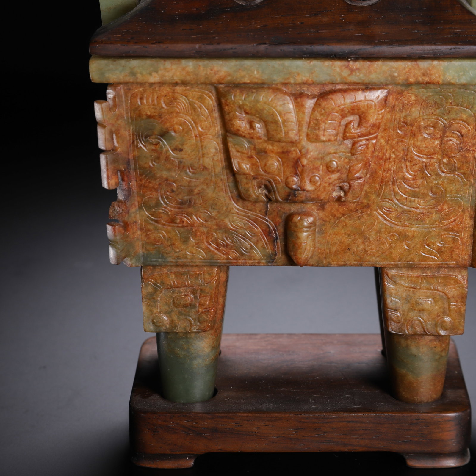 Hetian jade taotie pattern censer - 3