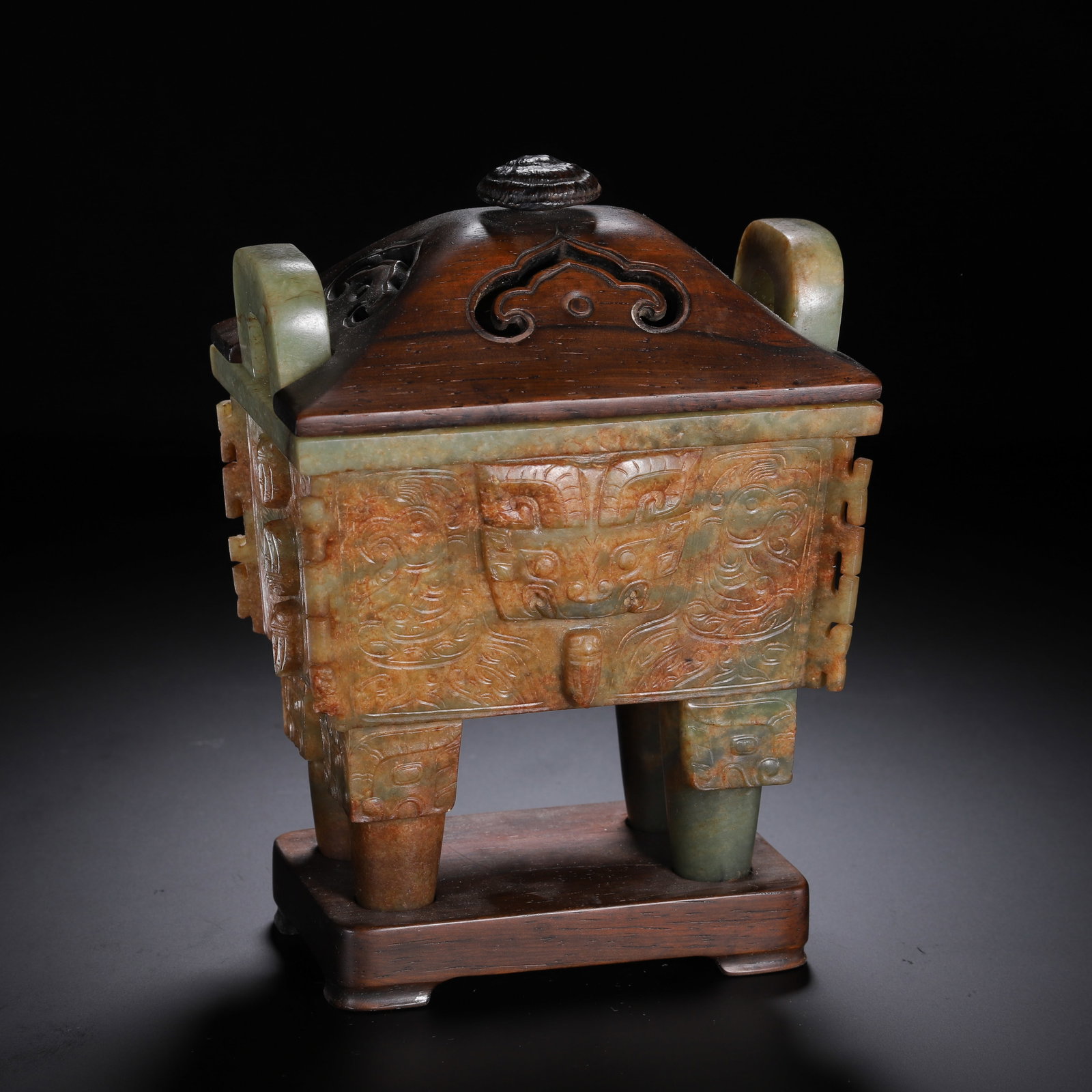 Hetian jade taotie pattern censer - 7