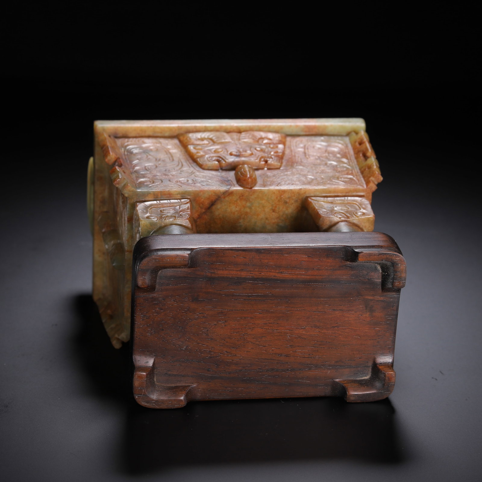 Hetian jade taotie pattern censer - 9