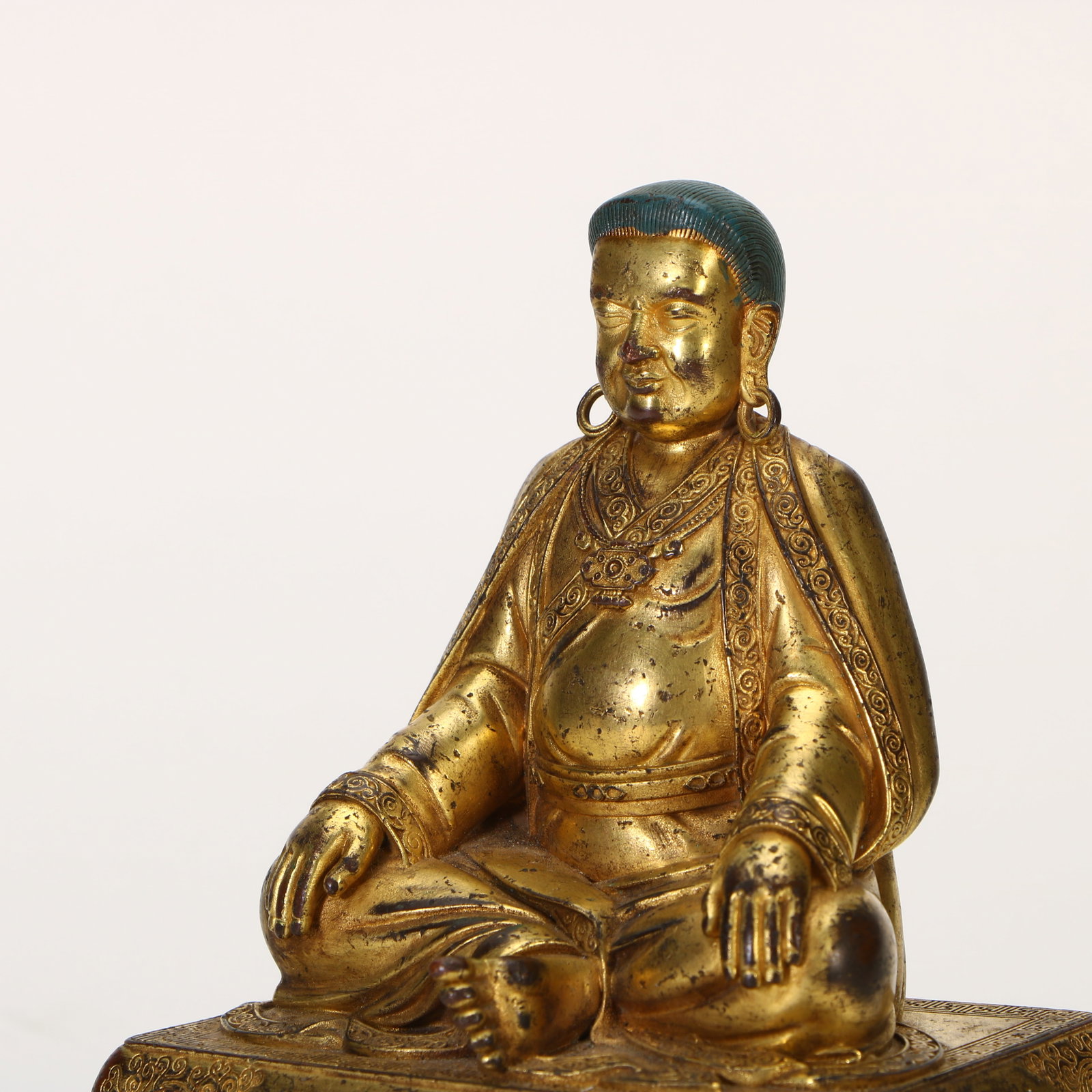 Gilt Bronze Guru Statue - 3